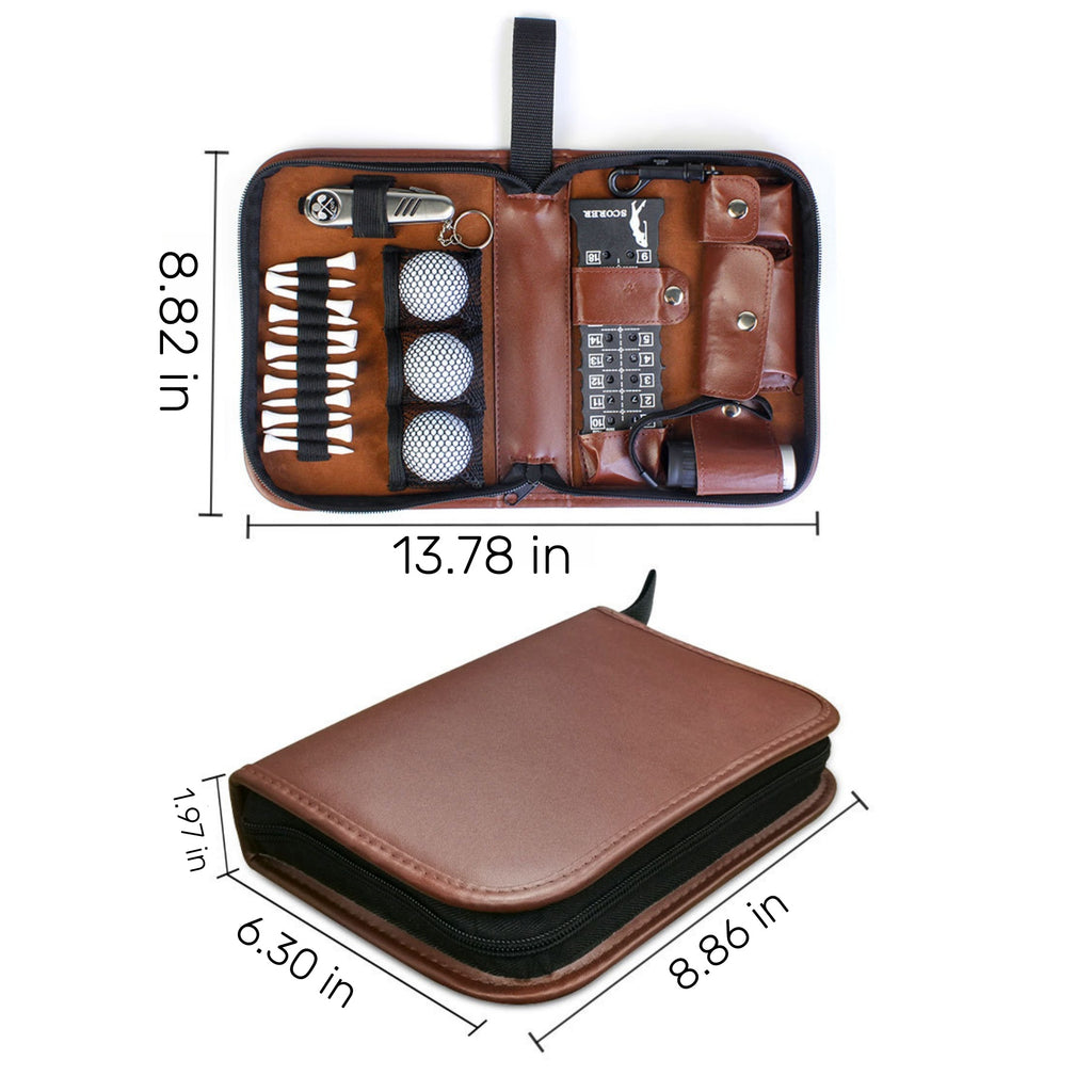 Large-capacity Golf Accessory Storage Leather Bag