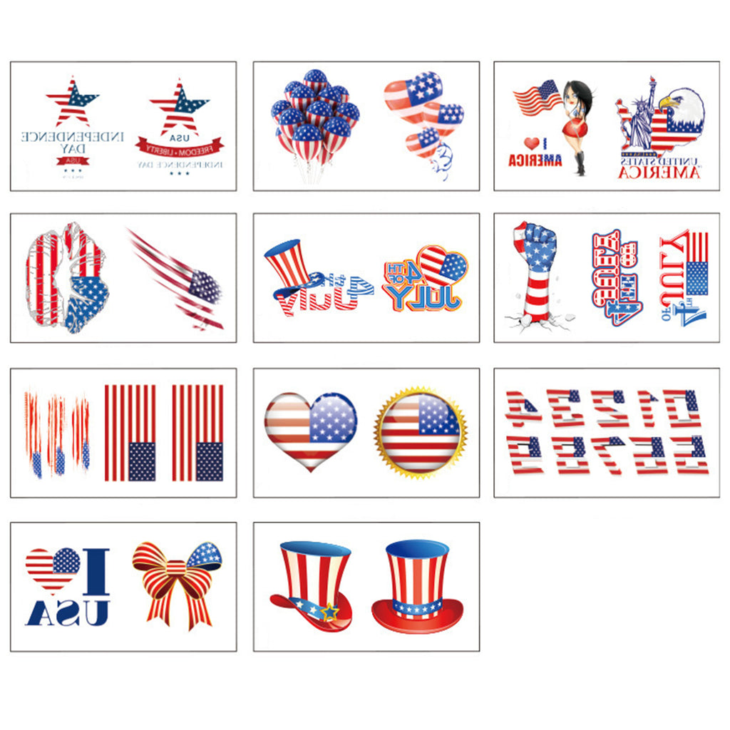 Customizable July 4th Temporary Tattoos Body Stickers