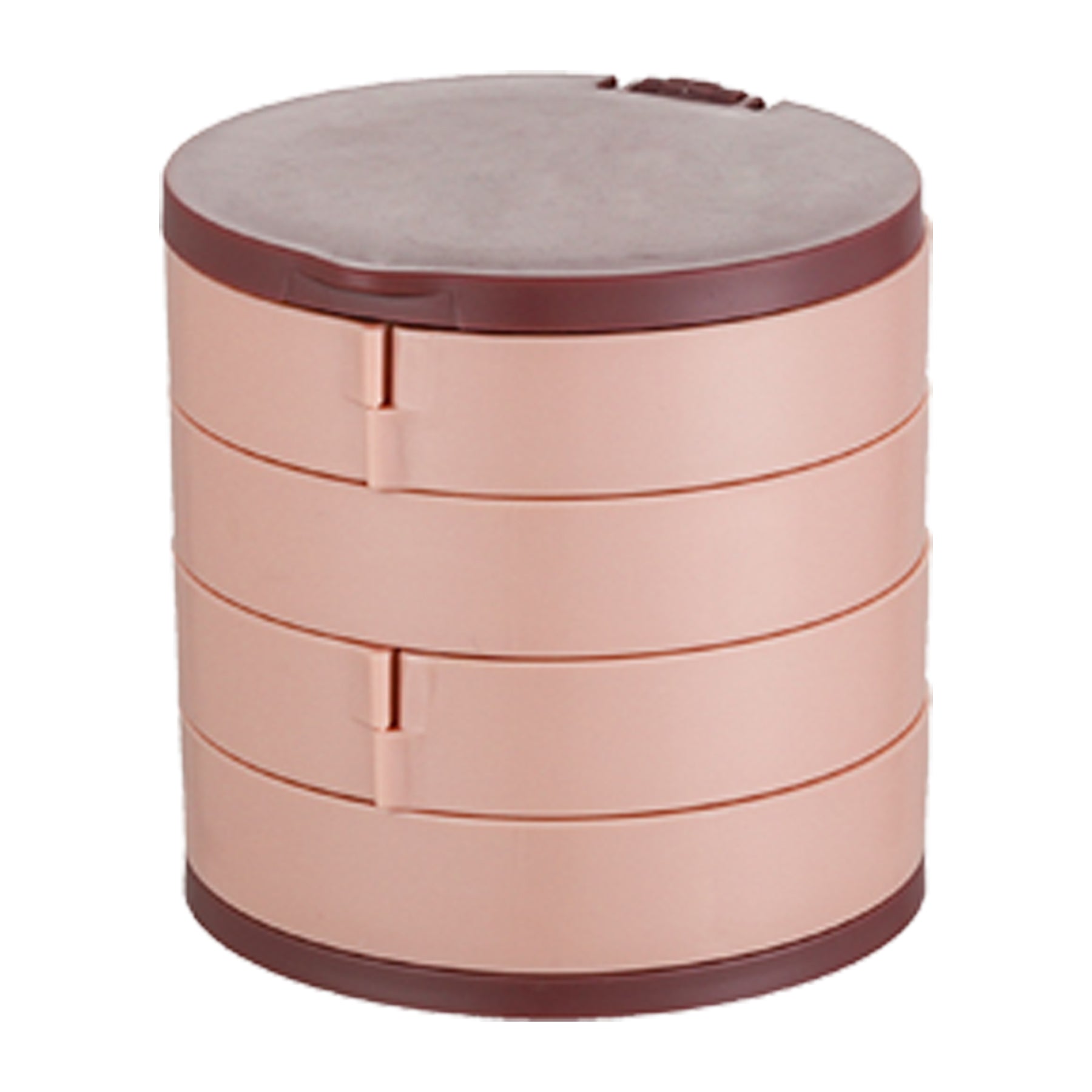 4 Layer Rotating Plastic Jewelry Box With Mirror