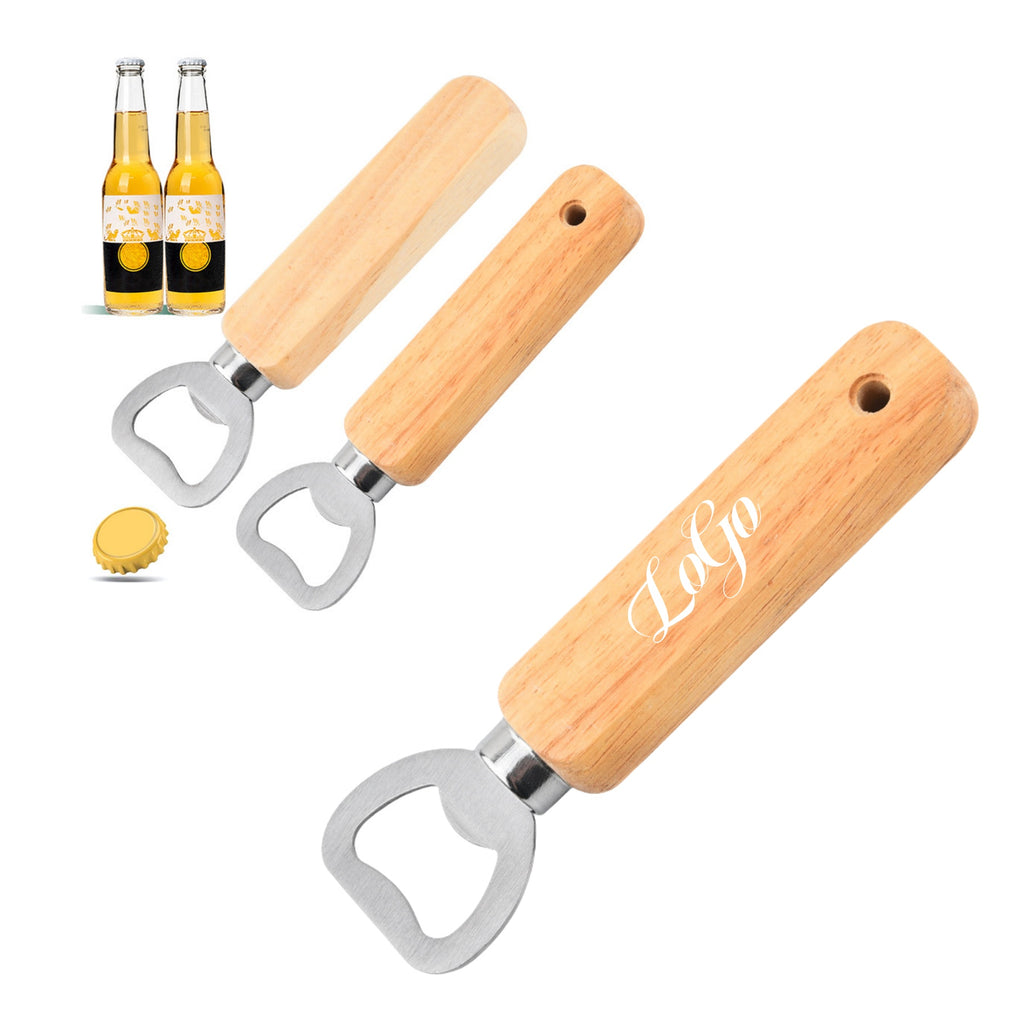 Simple Wooden - Handle Stainless - Steel Bottle Opener