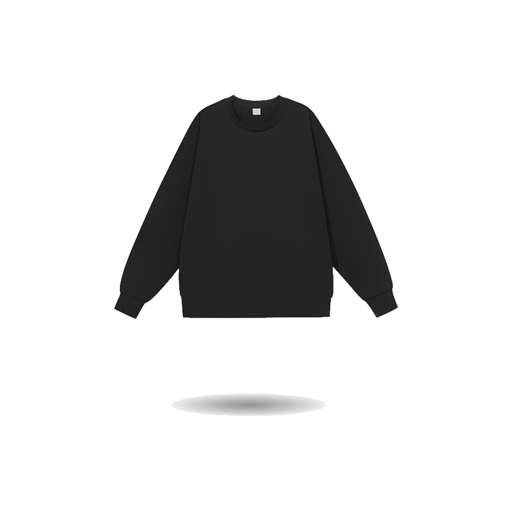Cotton Blend Crewneck Sweatshirts W/ Fleece Lining
