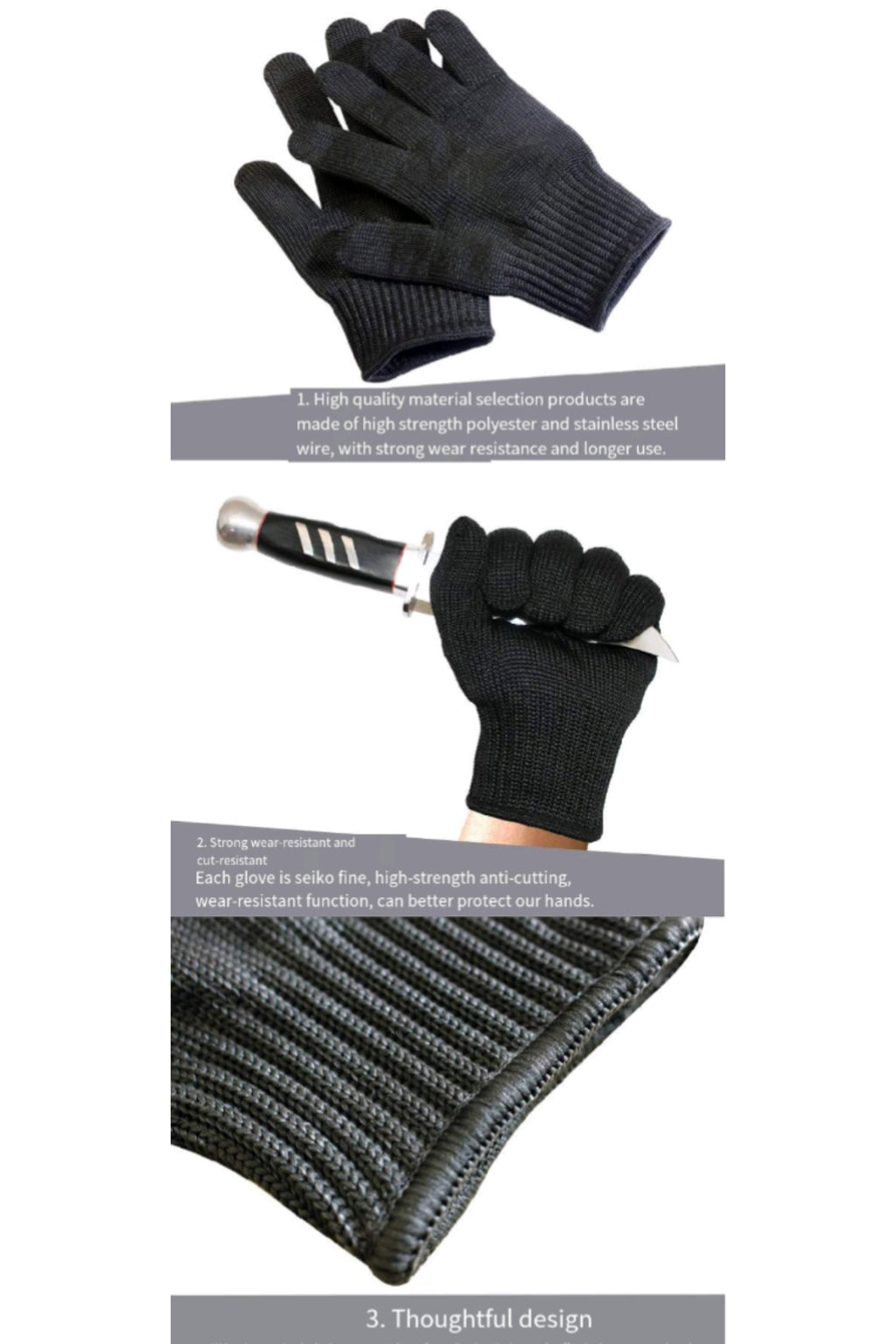 Level 5 Steel Wire Cut Resistant Gloves