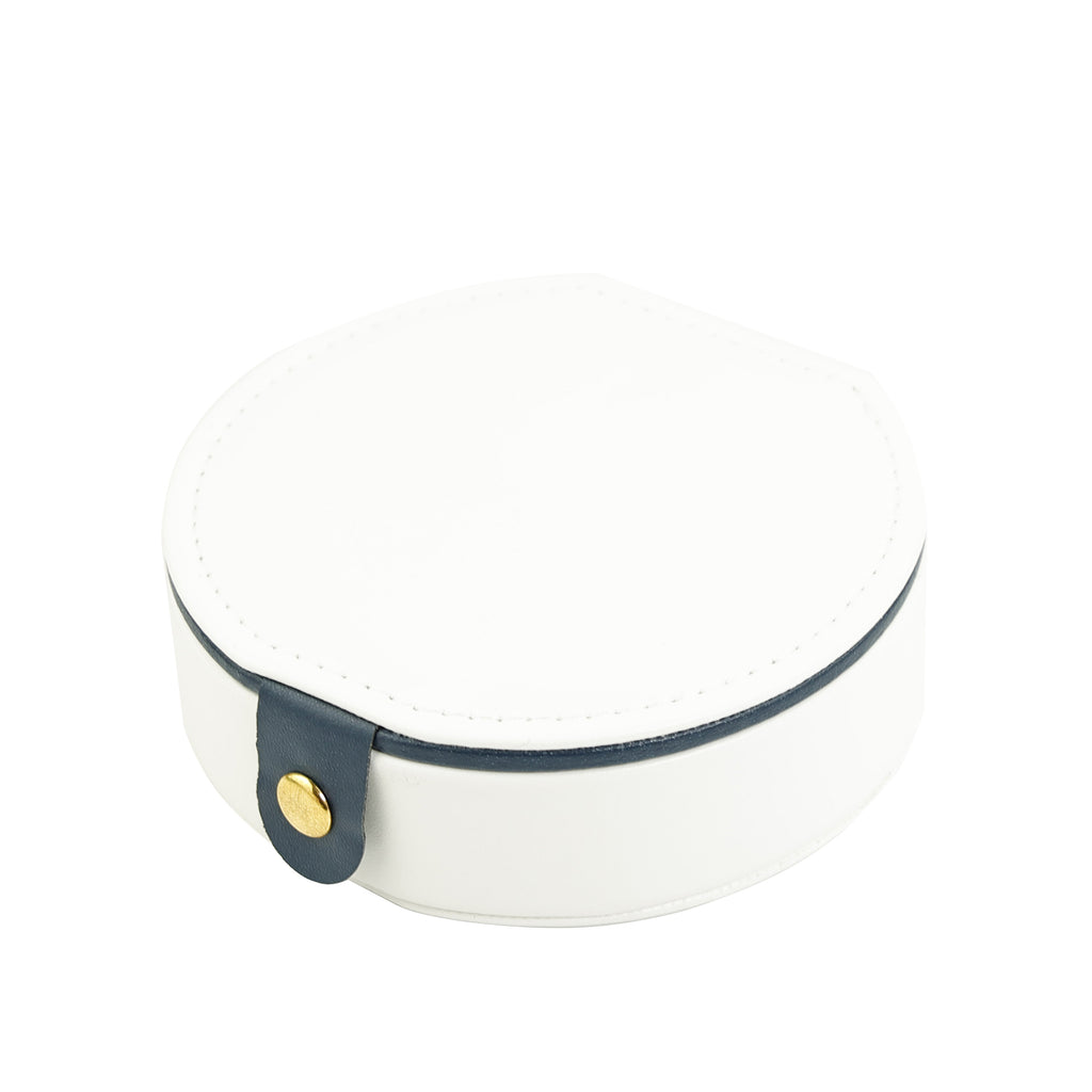 Pu Leather Small Round Jewelry Case