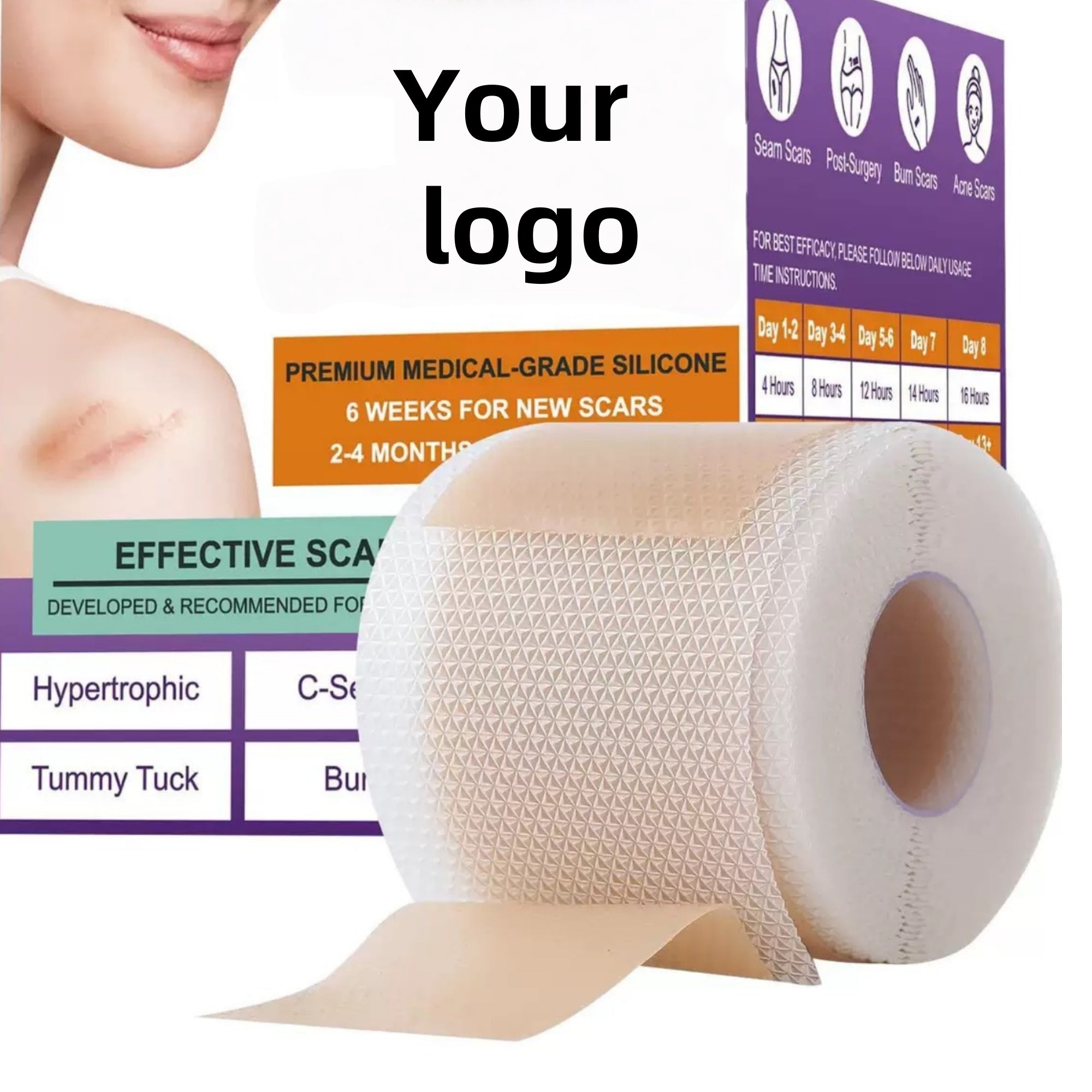 Multifunctional Cut To Size And Reusable Silicone Scar Care Patch