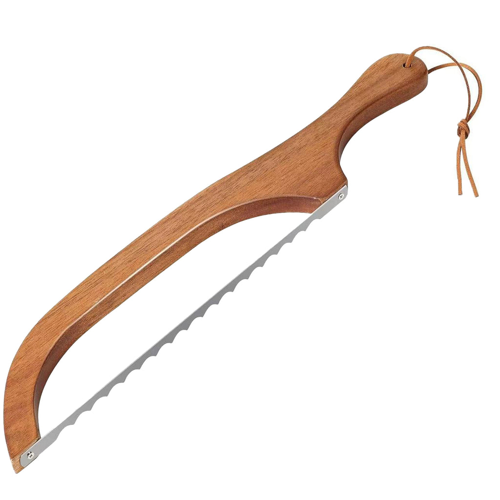 Wooden Curved Bread Slicer Knife