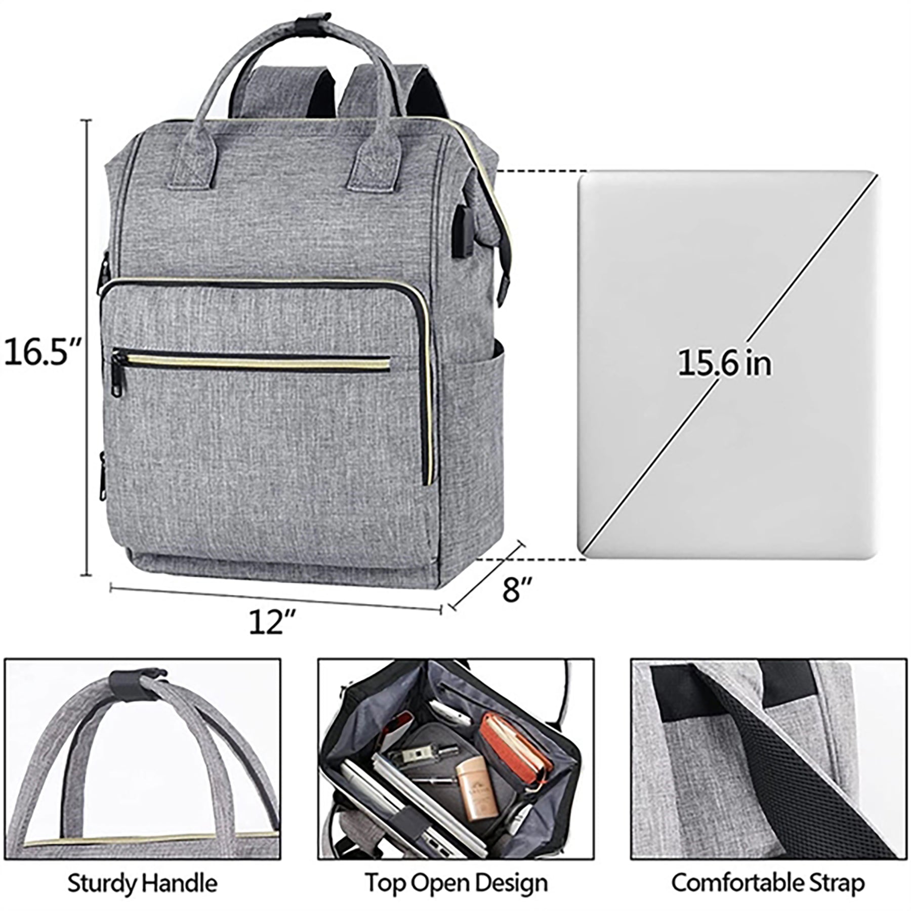 15.6" Backpack Laptop Travel Bag