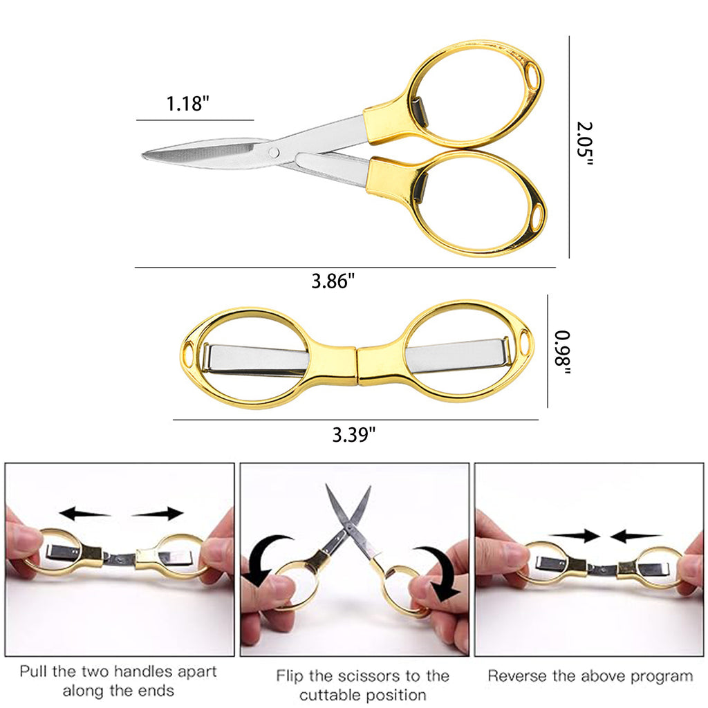 Glasses-Shaped Folding Stainless Steel Scissors