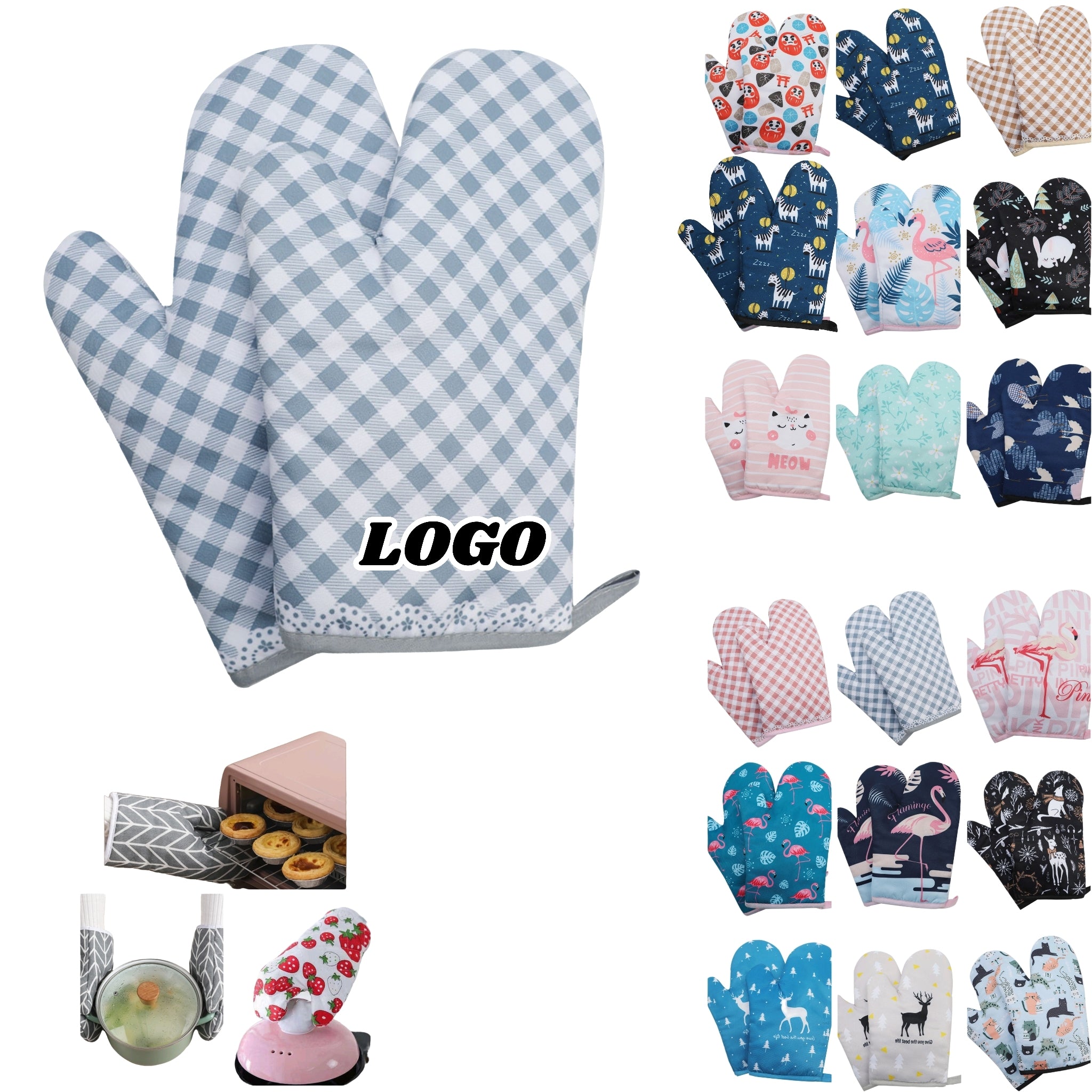 Nordic Scandi Oven Mitts Heat Resistant Thickened Baking