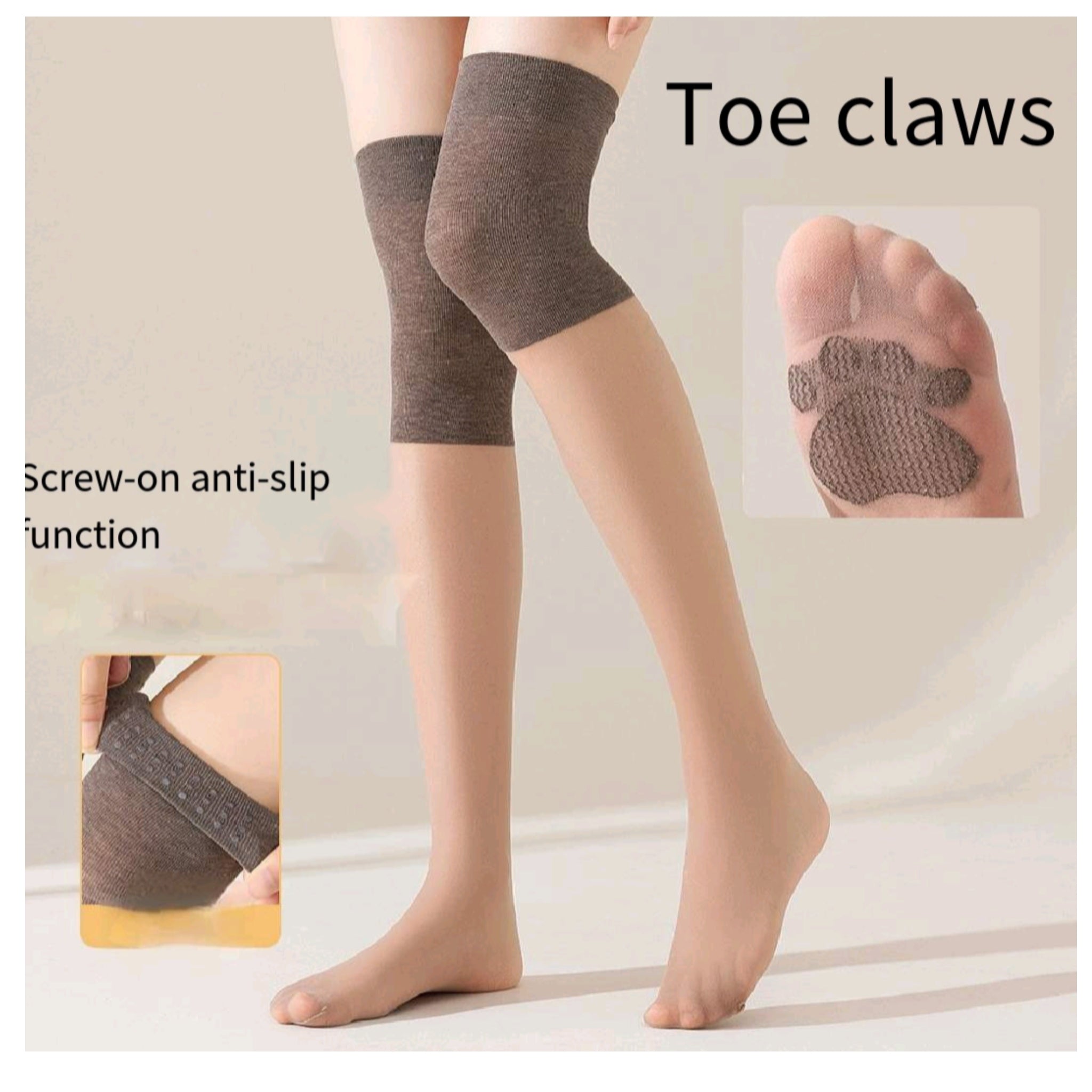 Non Slip Knee High Socks Women Silicone Grip Stay Up