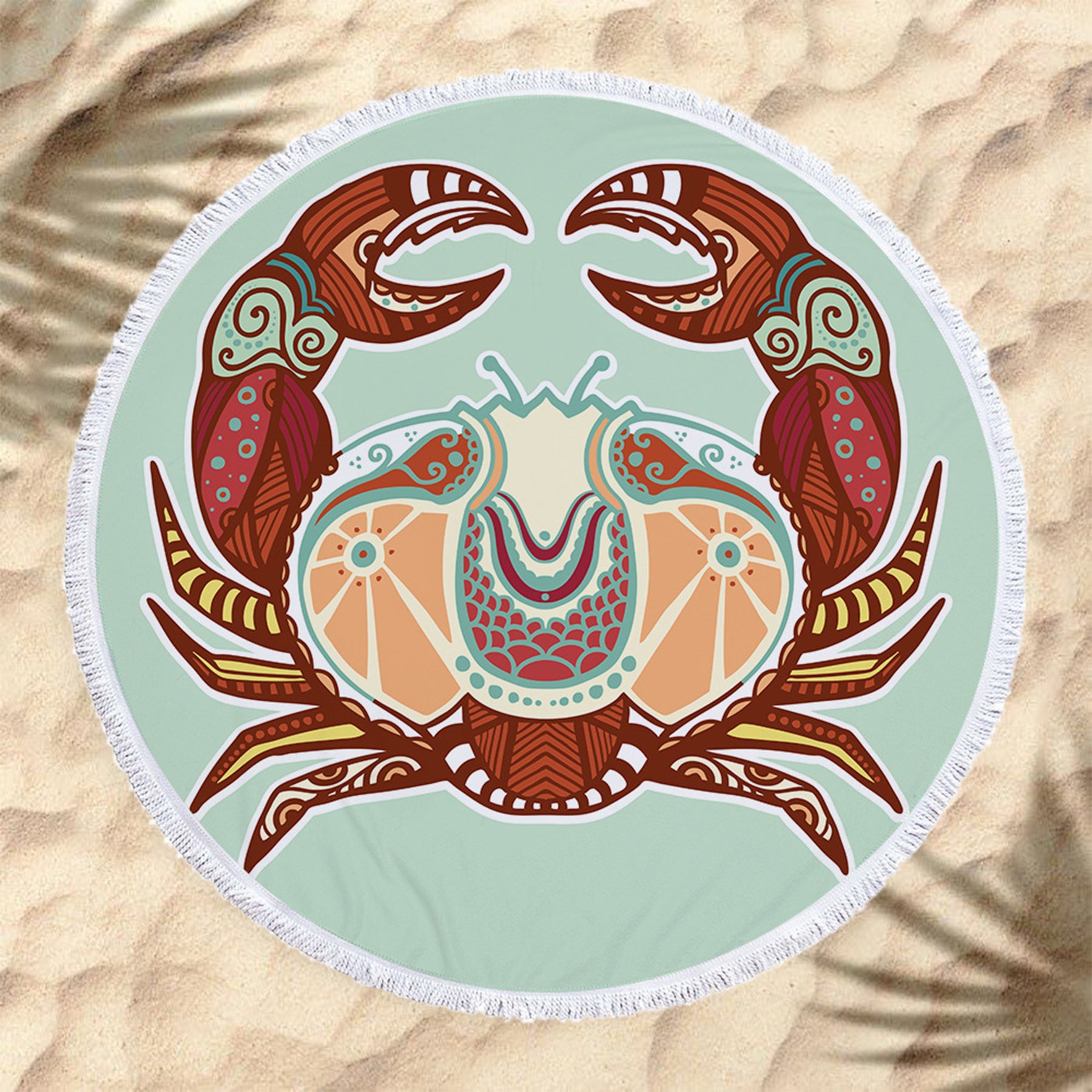 The Zodiac Printing Round Beach Towel With Tassels