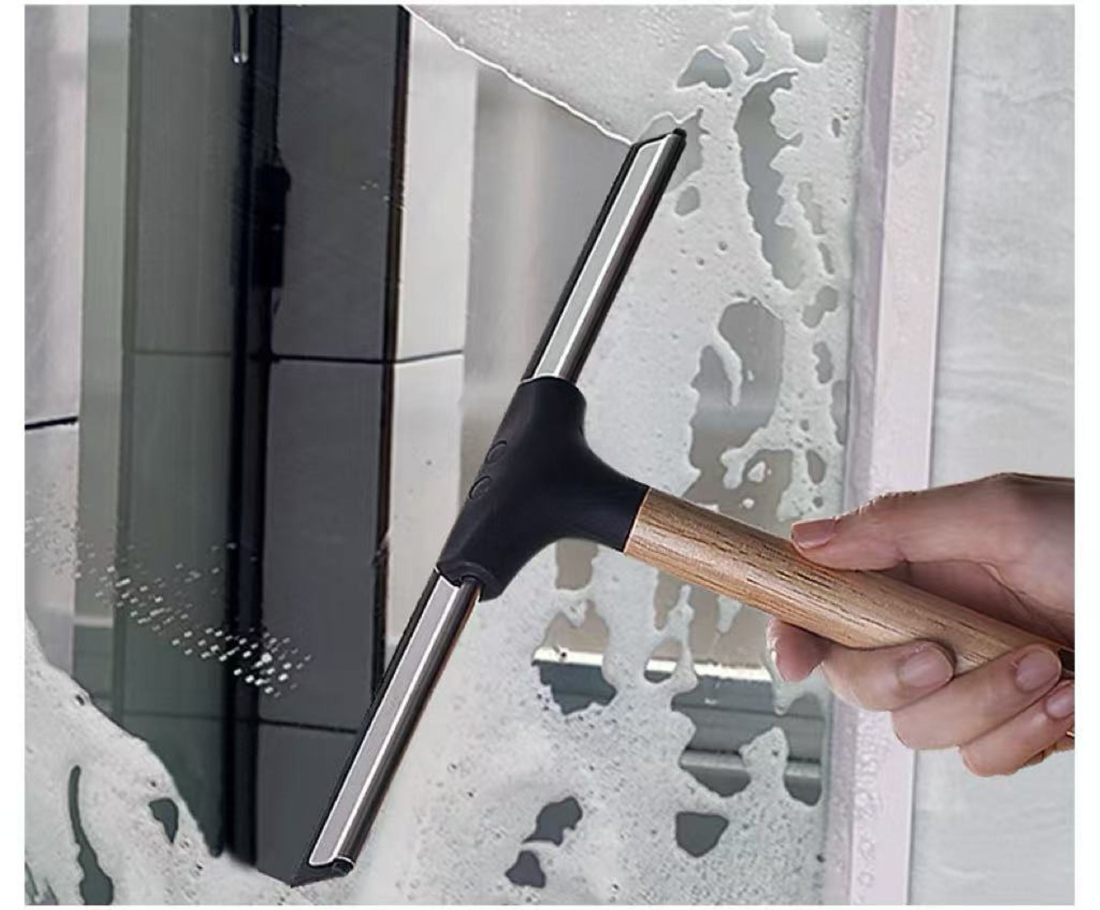 Wooden-Handled Glass Wiper