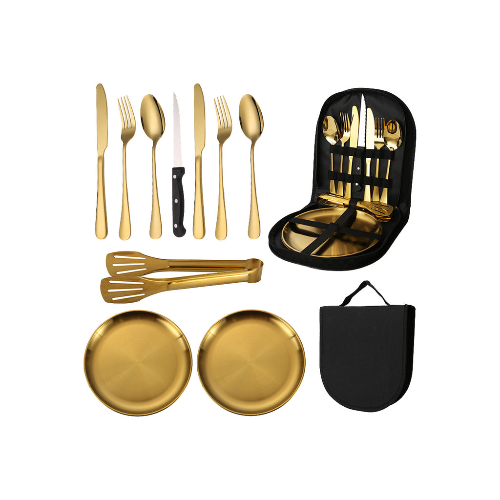 Outdoor Camping Silverware Set Flatware Organizer Cutlery Picnic Set