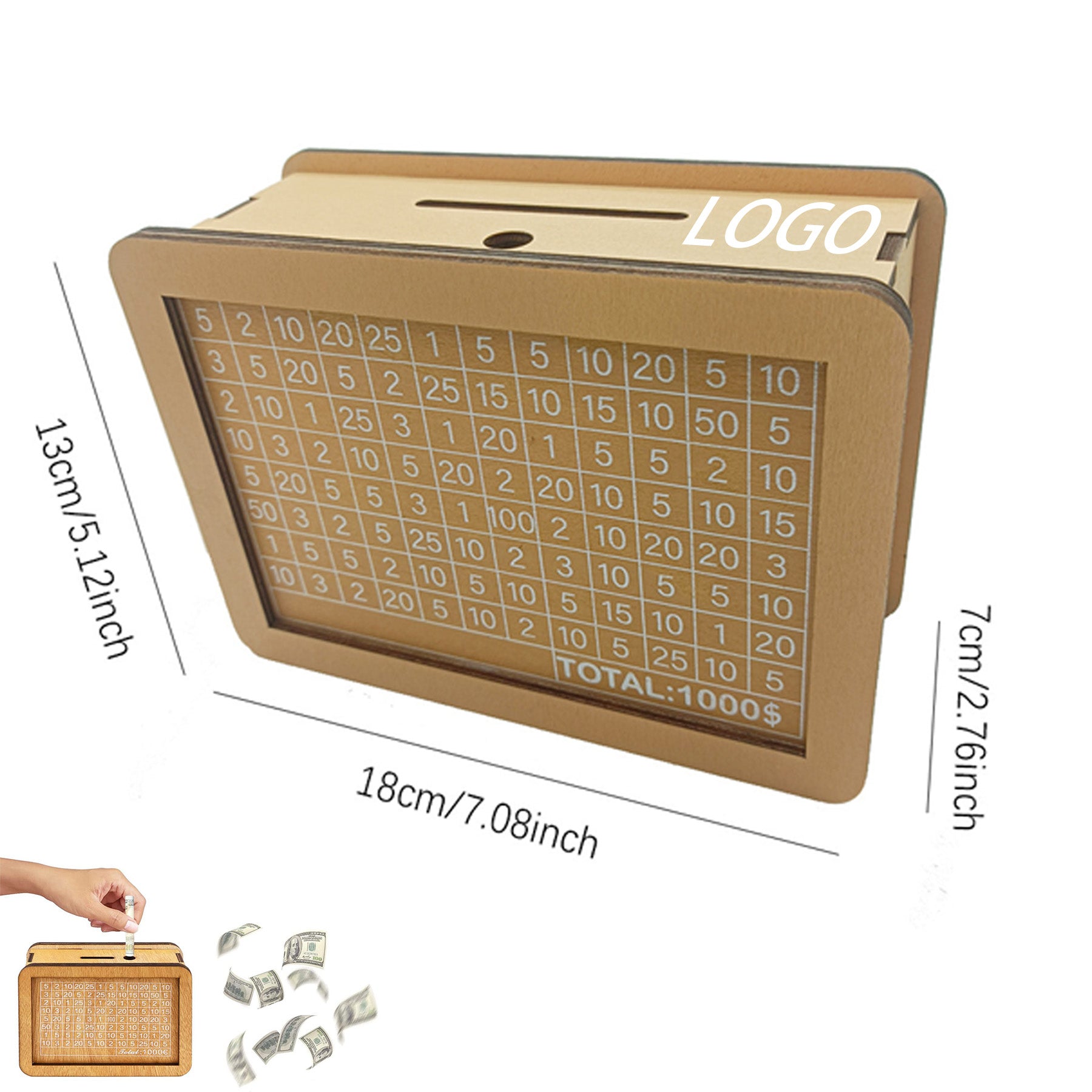 Classic Wooden Piggy Bank