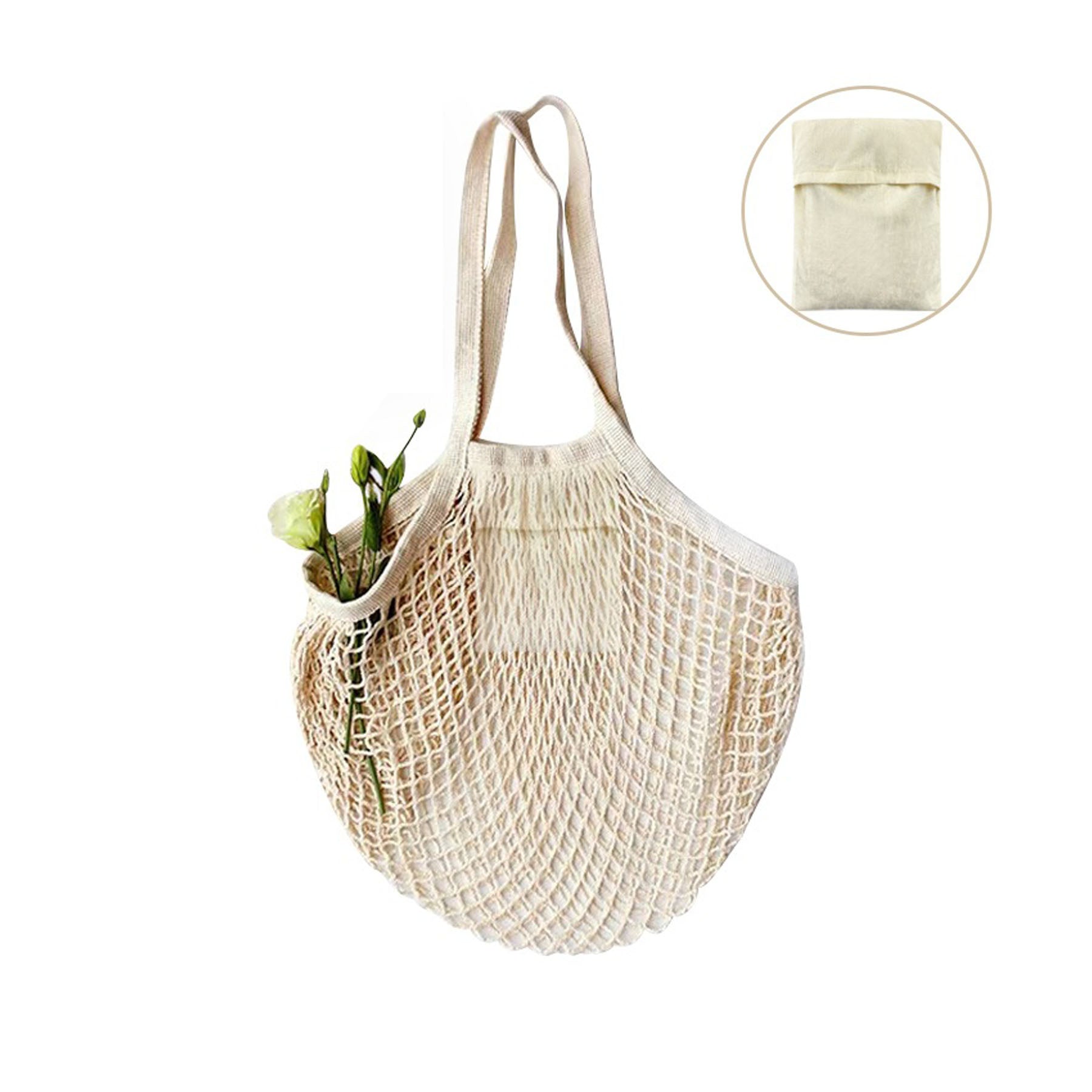 Cotton Net Bag With Long Handle String