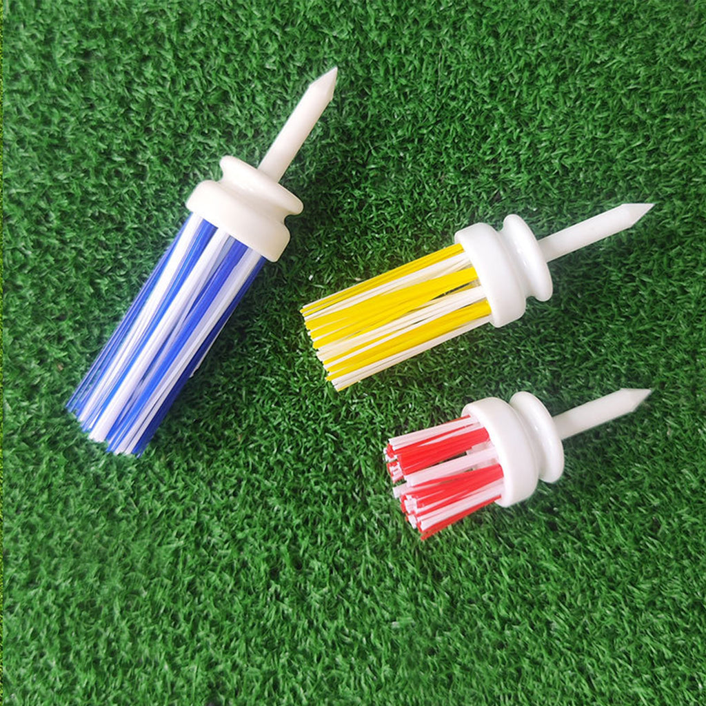 Colored Brush Plastic Golf Ball Tees Set