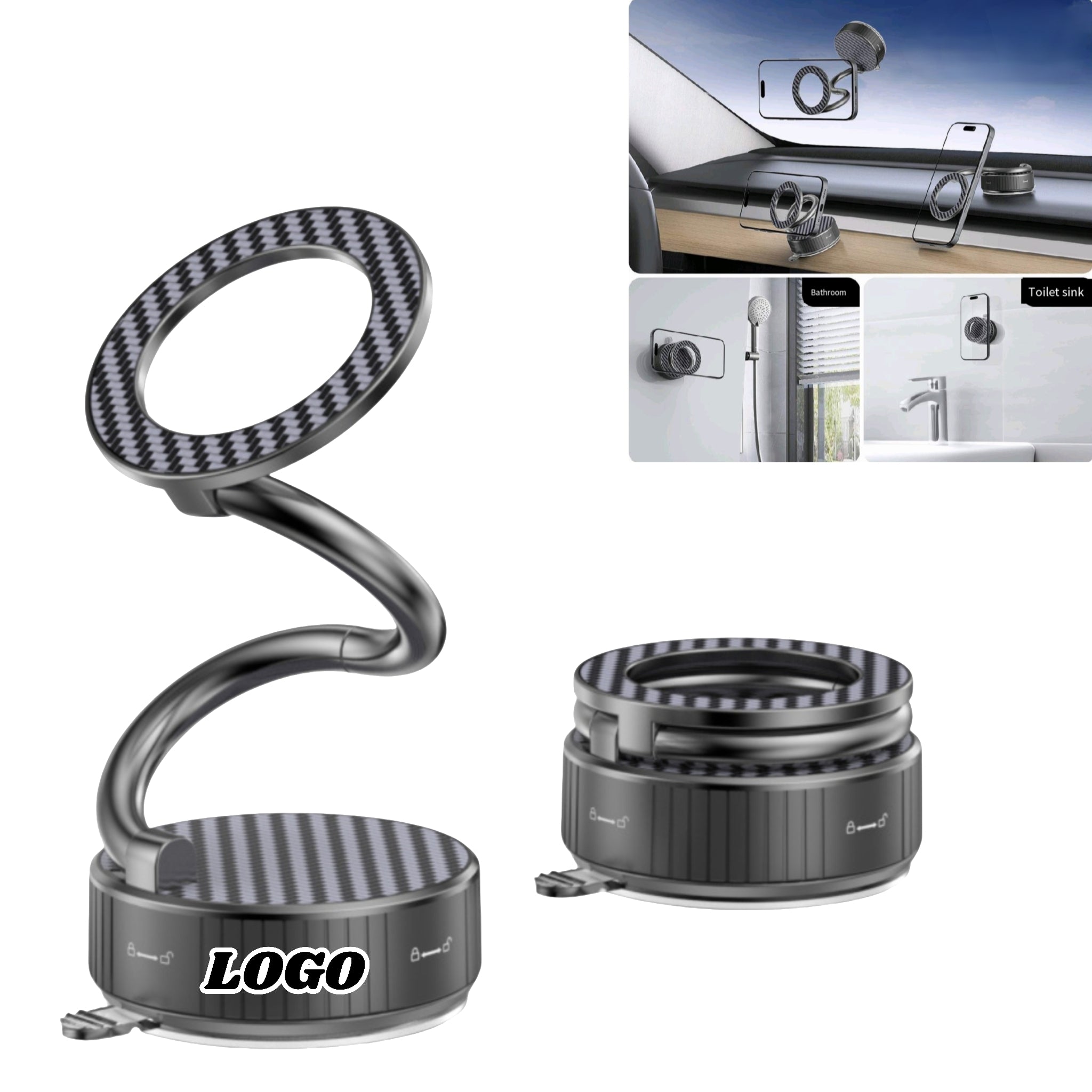 360° Rotating Vacuum Magnetic Car Phone Mount