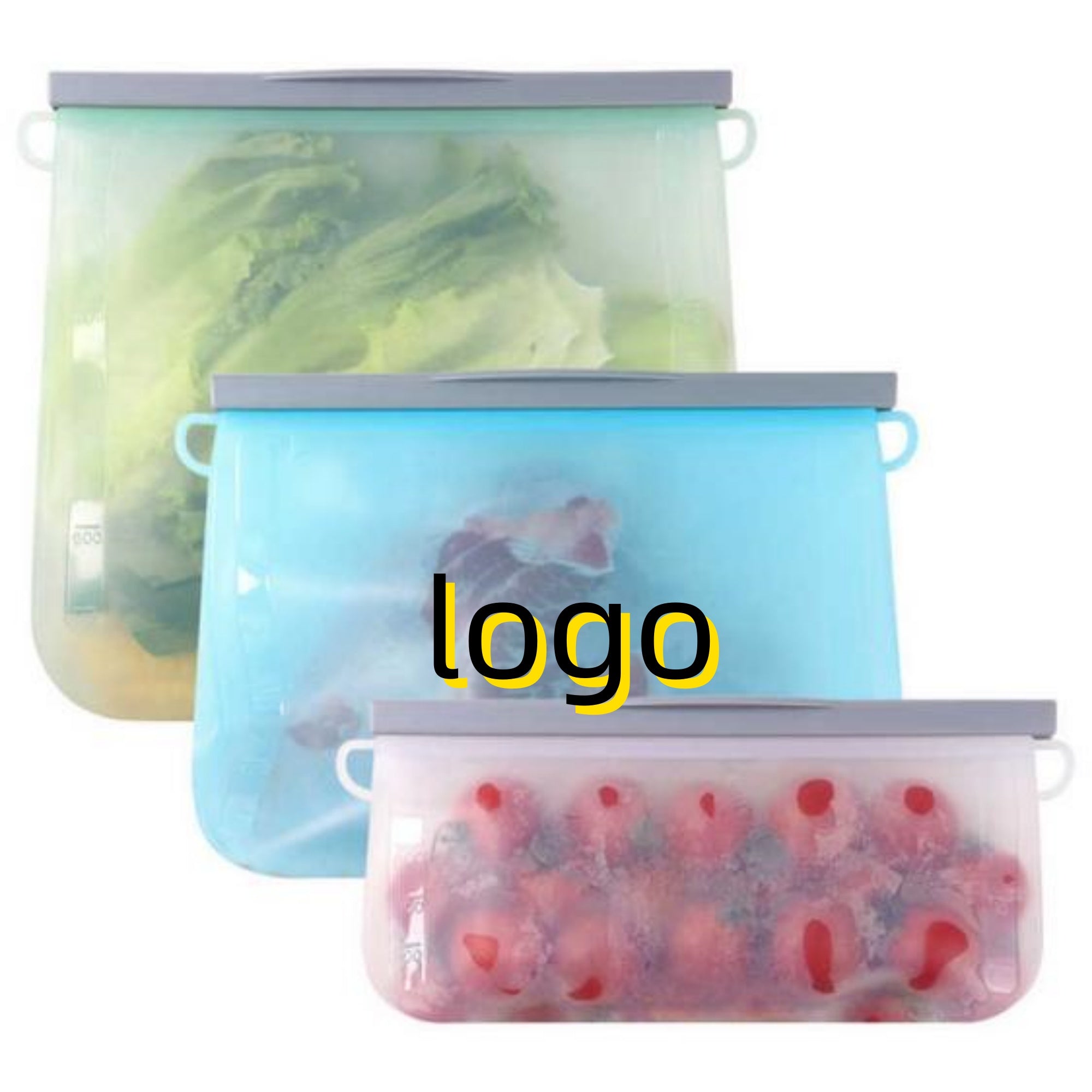 Kitchen Accessories Eco Friendly Reusable Ziplock Silicone Food Storage Bag 1000Ml