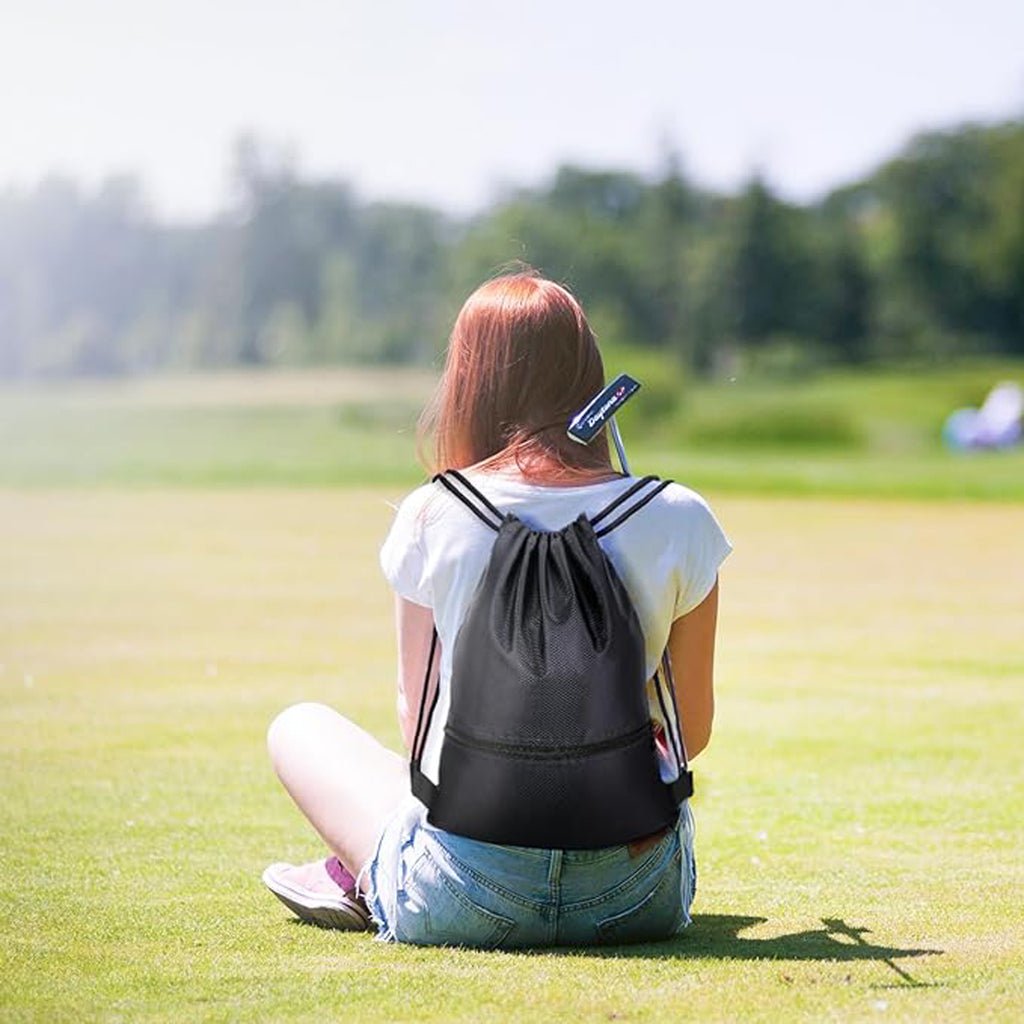 Drawstring Backpack With Zip Pocket