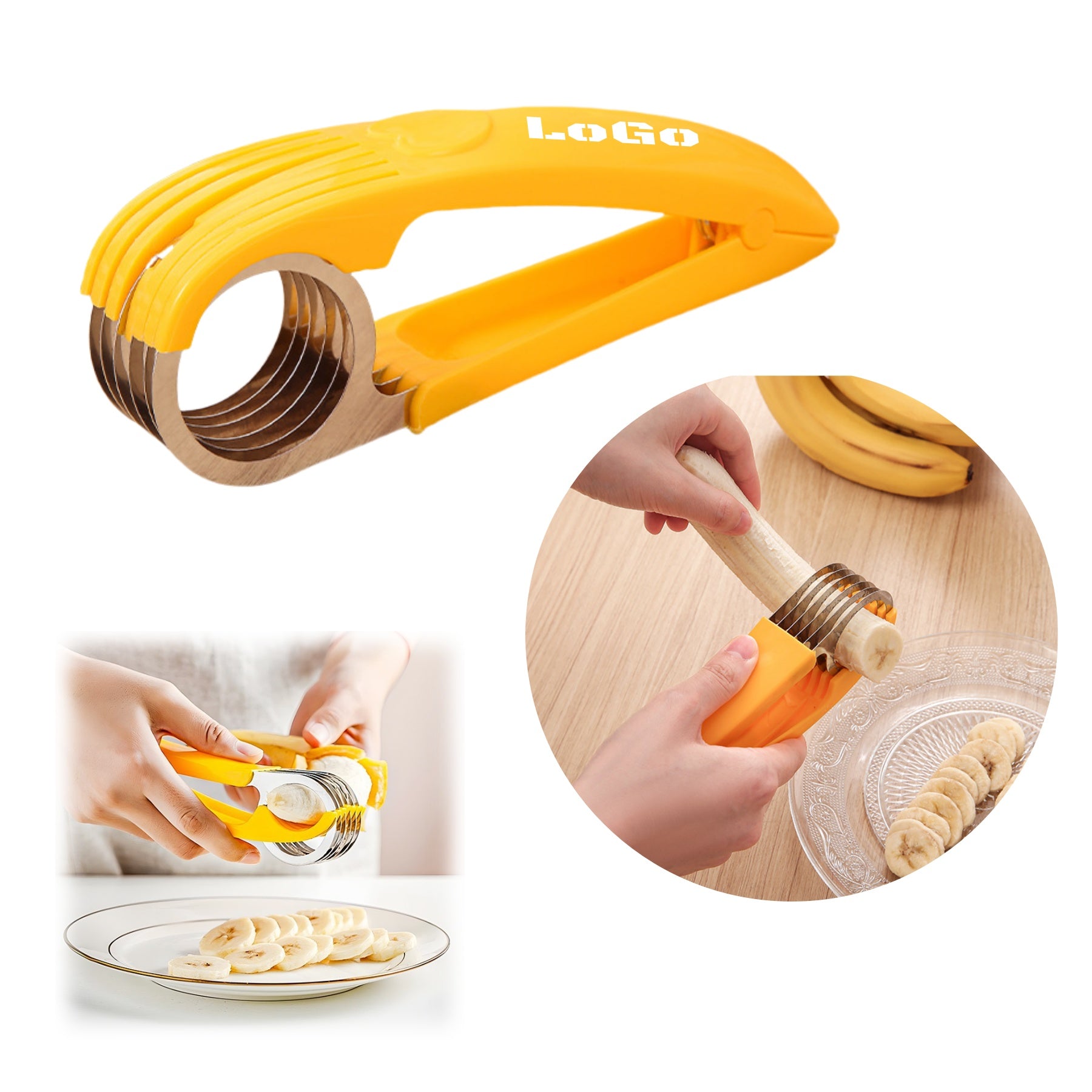 Stainless Steel Fruit CuttingTool Banana Ham Slicer