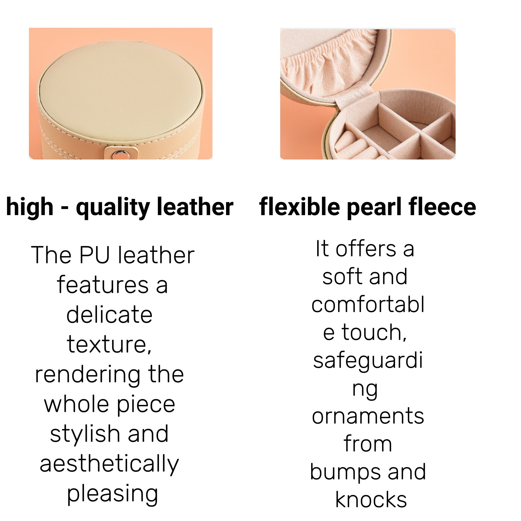 Portable Round Jewelry Box