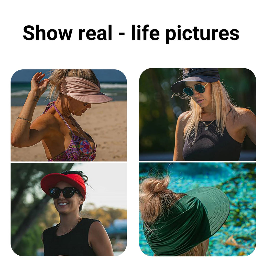 Women'S Ponytail-Friendly Open-Top Sun Hats