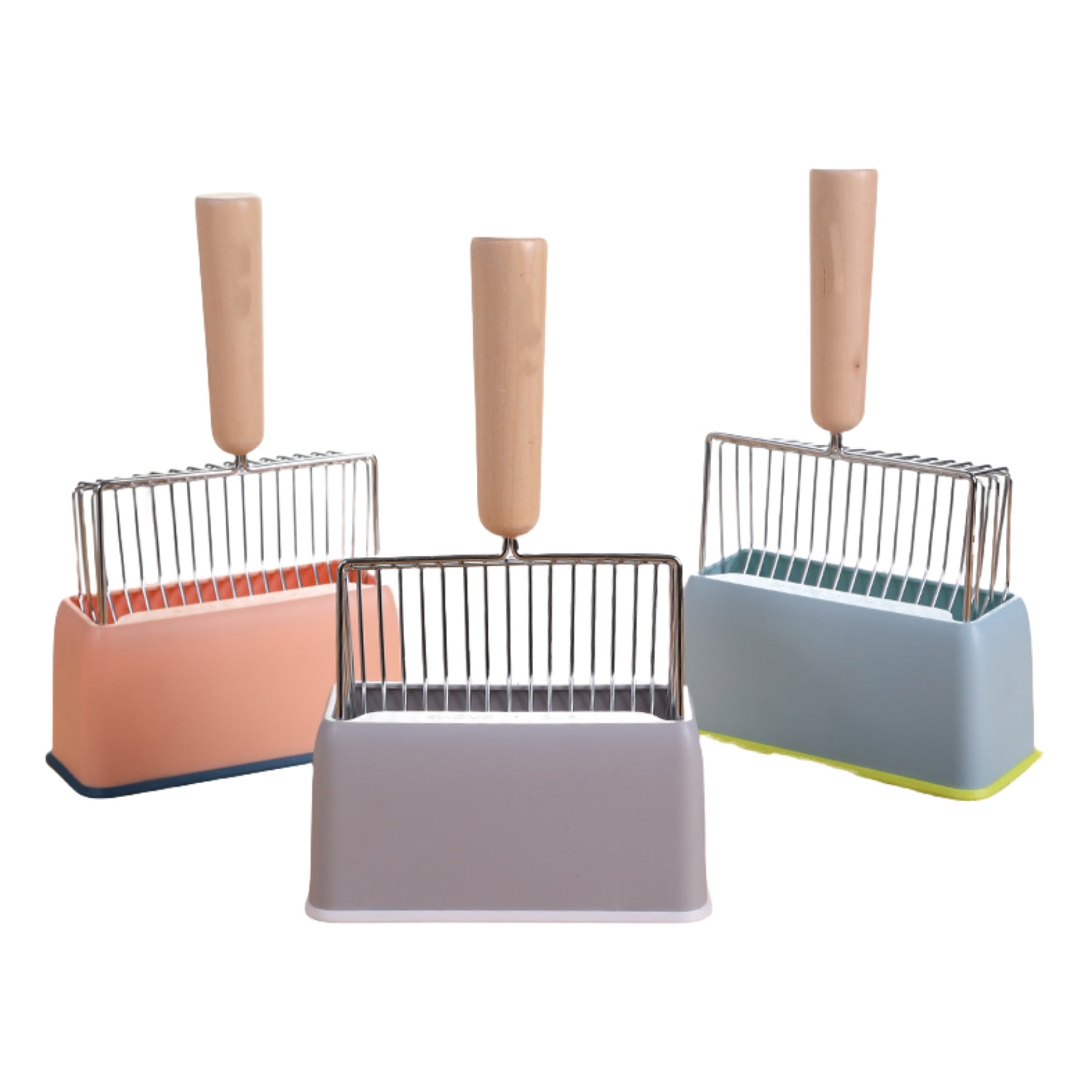 Solid Wood Cat Litter Scoop With Base