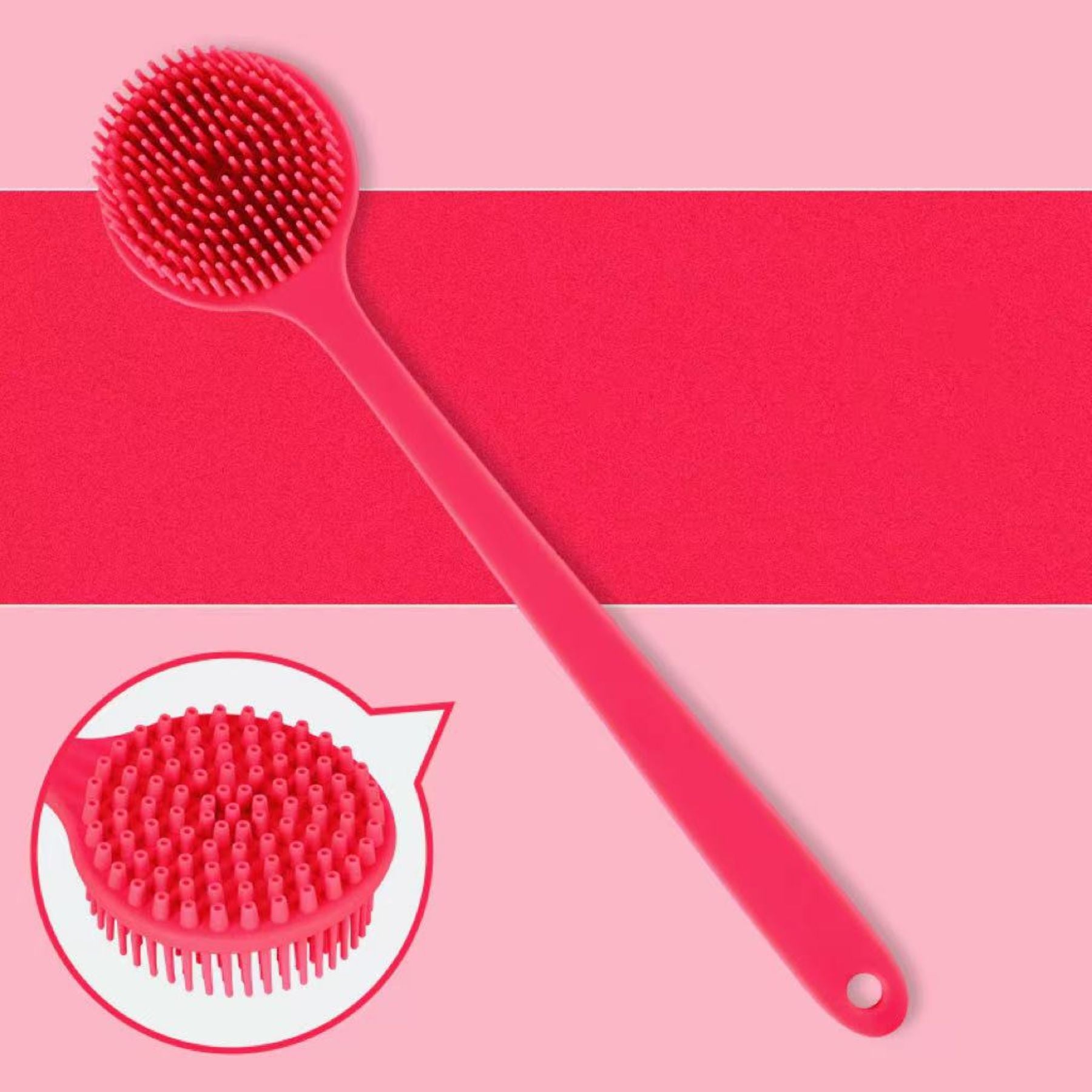 Long-Handled Silicone Shower Brush