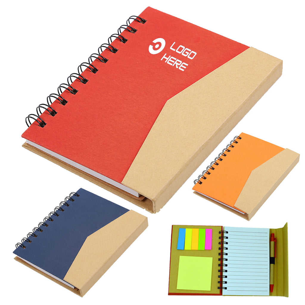 Notebook with Pen and Sticky Notes