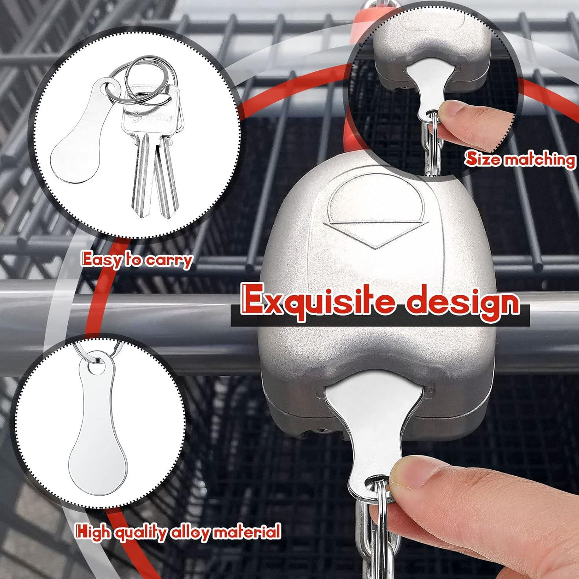 Metal Shopping Cart Coin Trolley Token Keychain