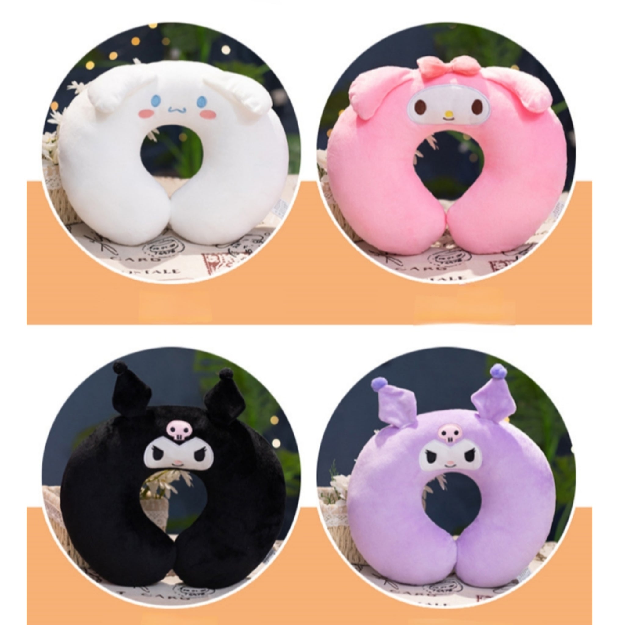 Sanrio Kuromi Neck Pillow Memory Foam Travel Office