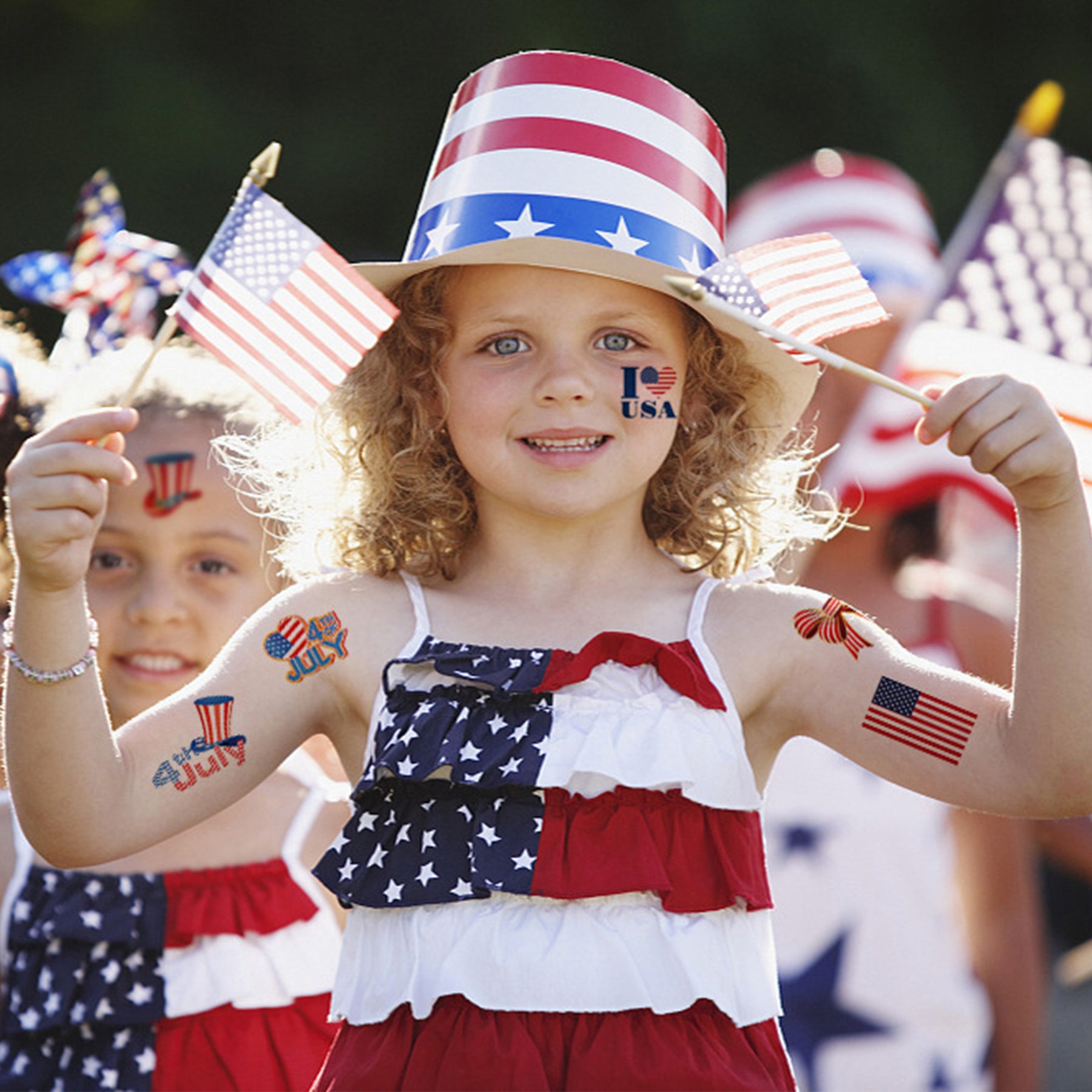 Customizable July 4th Temporary Tattoos Body Stickers