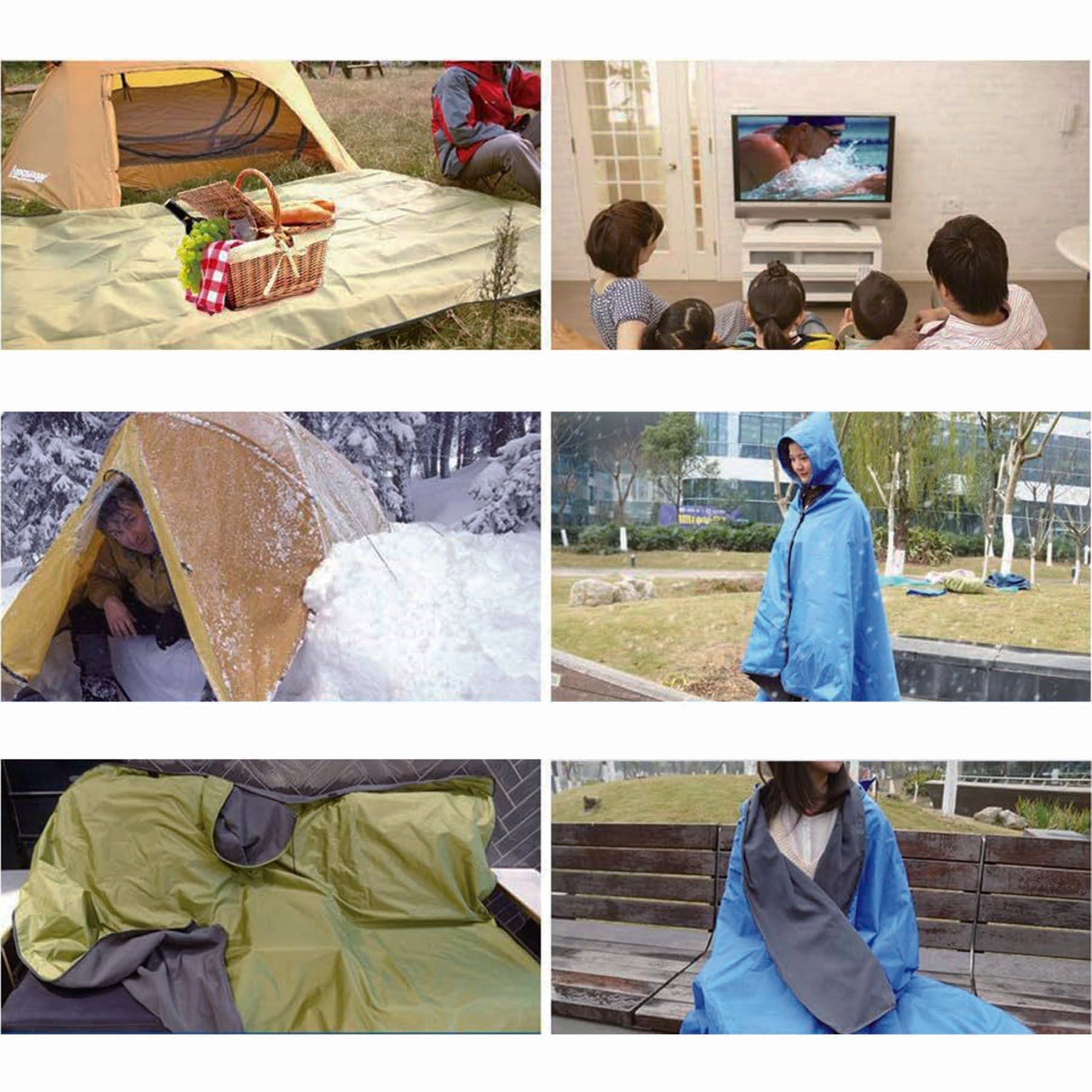 3 In 1 Waterproof Hooded Stadium Blanket