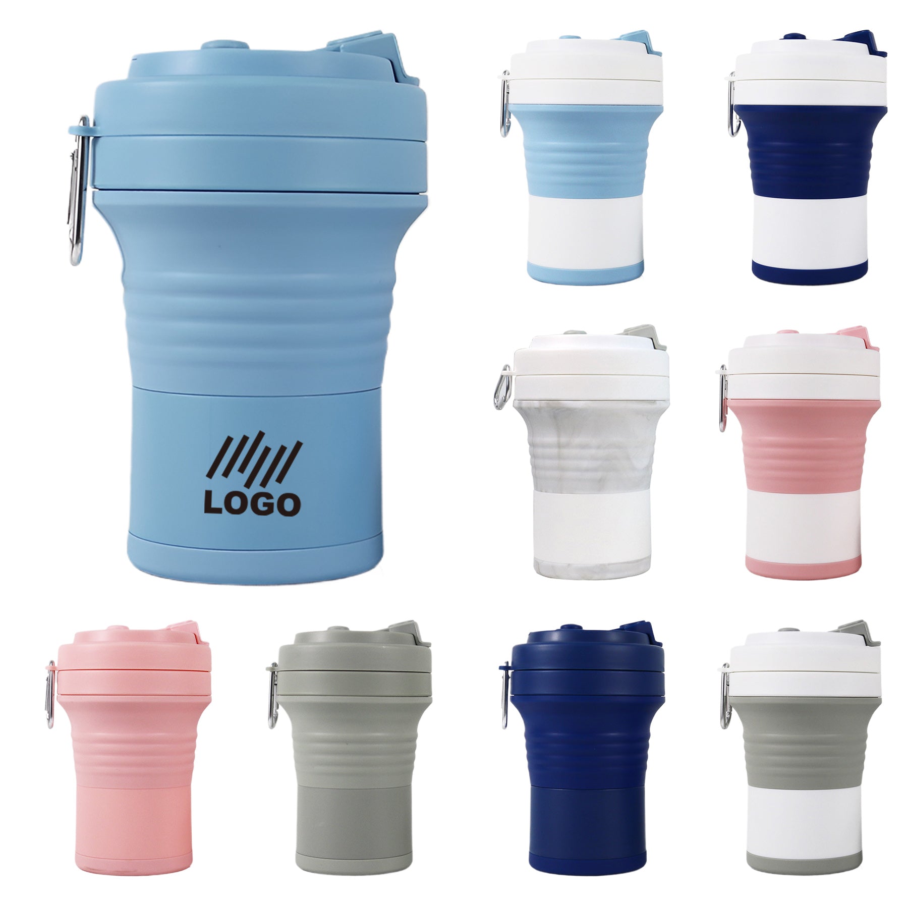 18.6oz Collapsible Silicone Cup With Climbing Buckle