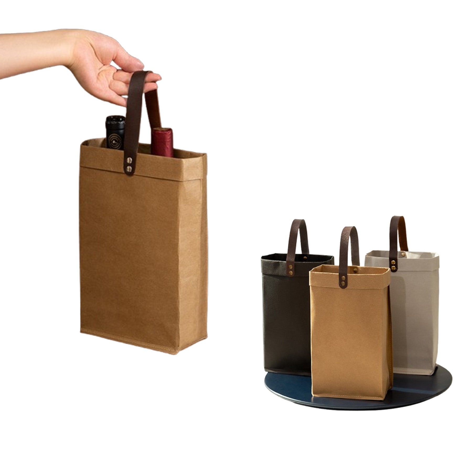 Reusable 2-Bottle Wine Tote Bag