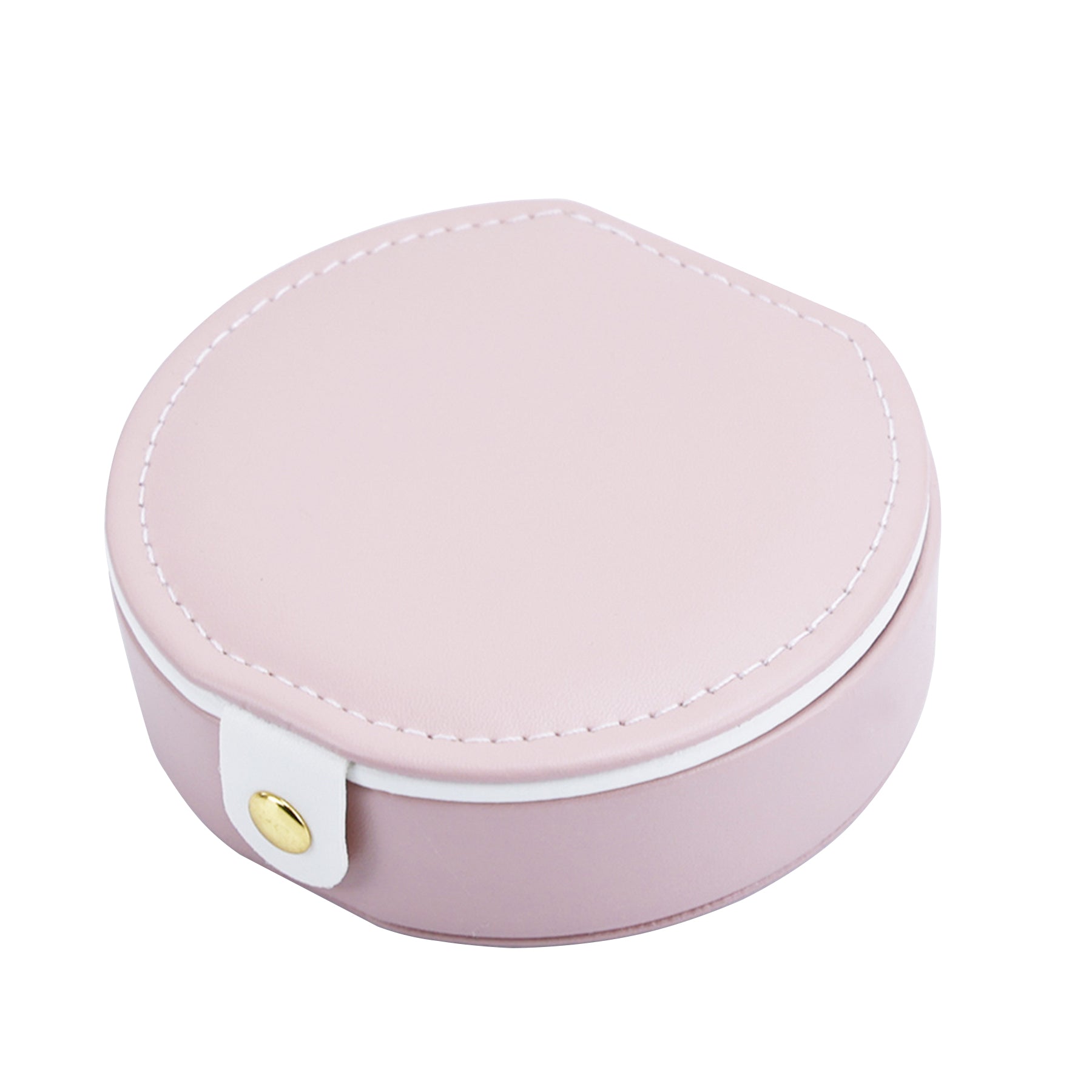 Pu Leather Small Round Jewelry Case