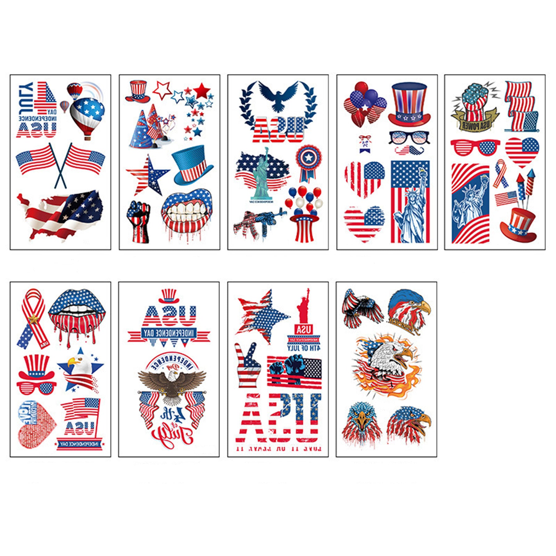 Customizable July 4th Temporary Tattoos Body Stickers