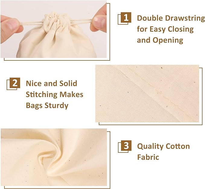 Cotton Reusable Produce Bags Biodegradable Linen Bag