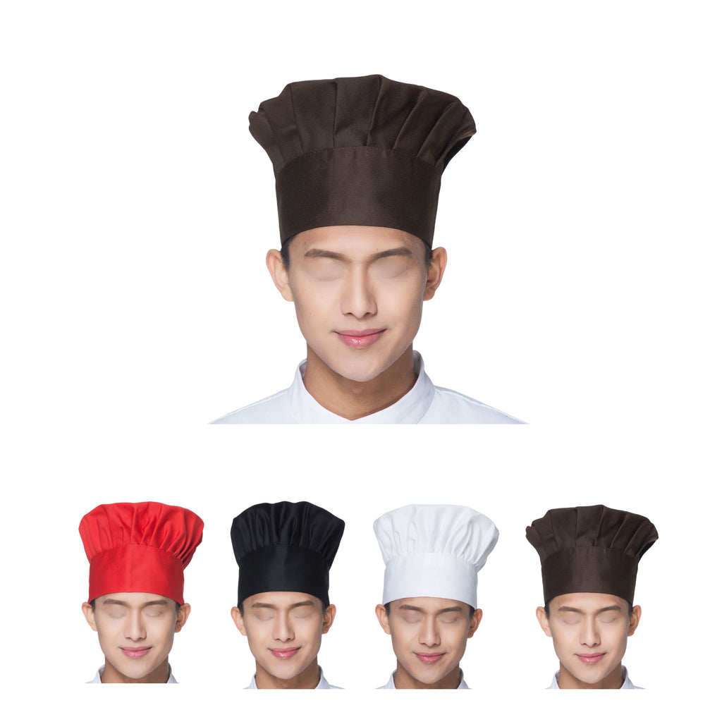 Chef Hat For Adult Elastic Band Adjustable Kitchen Baker Cap