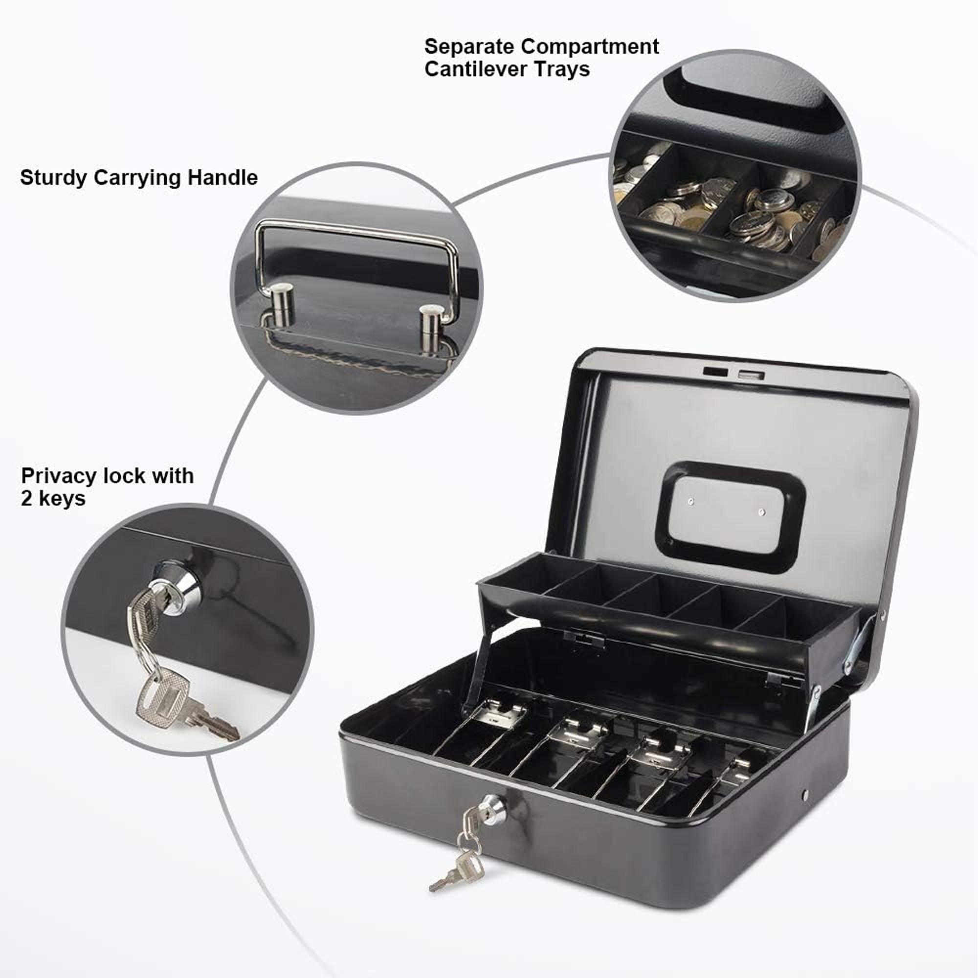 Money Box with Cash Tray