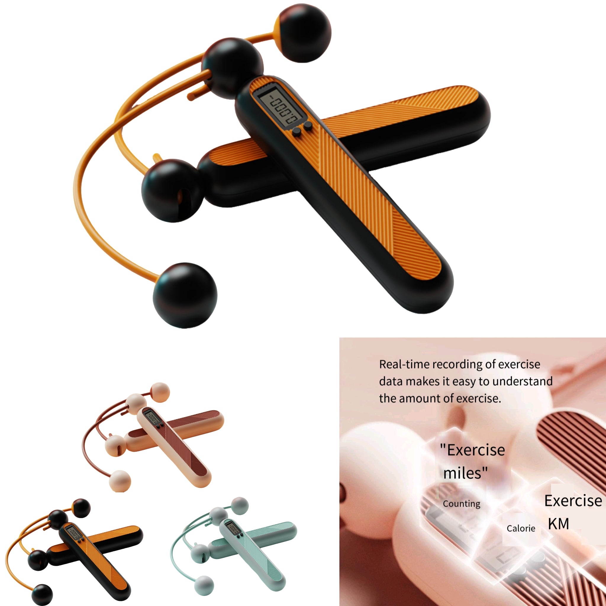Cordless Jump Rope Sensor Based Counter Silent Bearing
