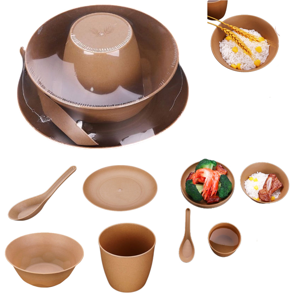 Disposable Rice Husk Tableware Set