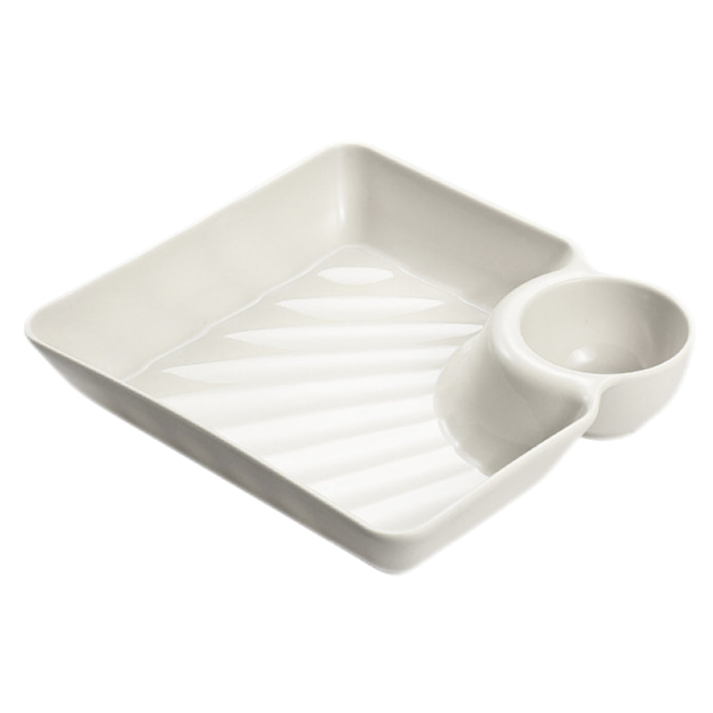 Plastic Snack Tray With Built-In Dip Bowl