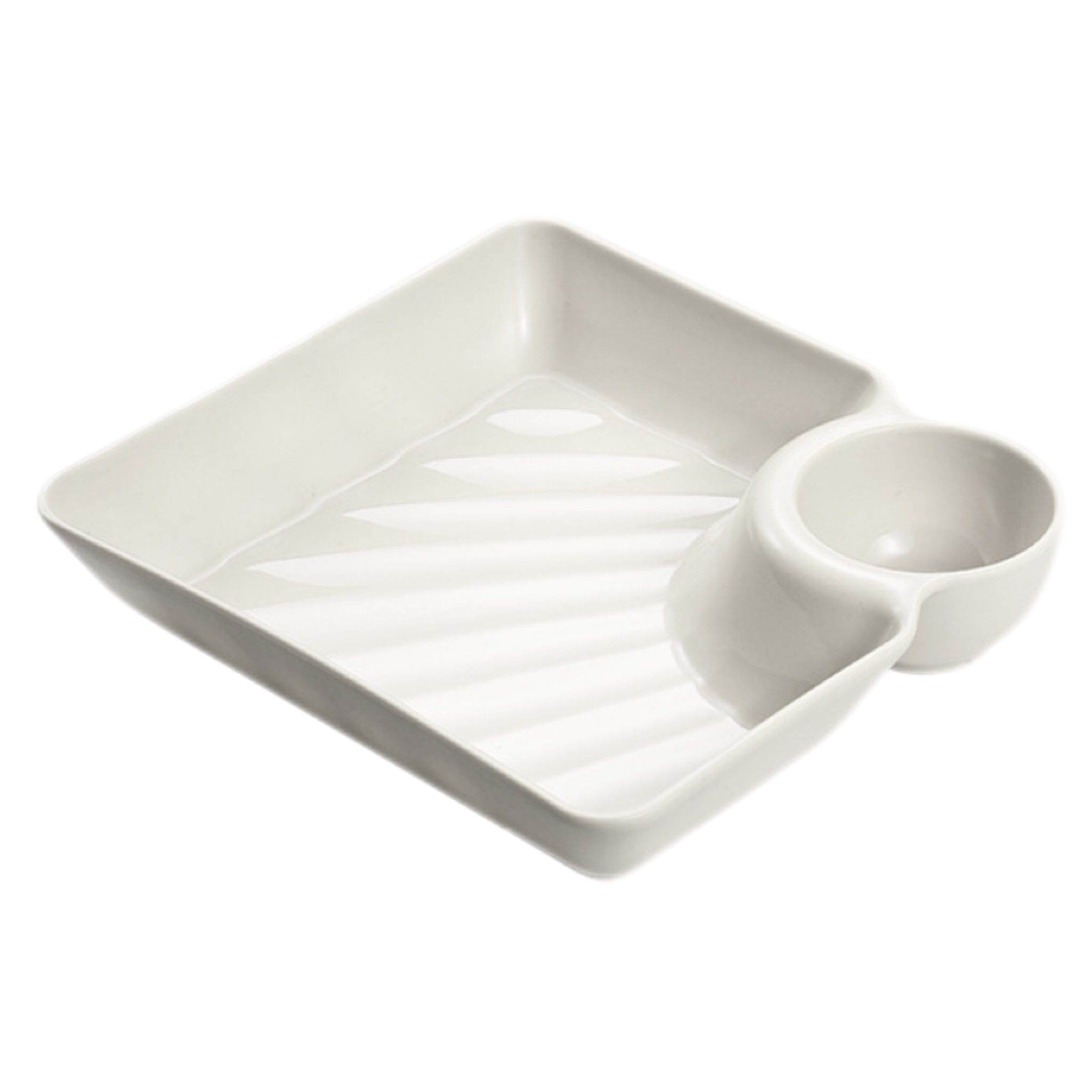 Plastic Snack Tray With Built-In Dip Bowl