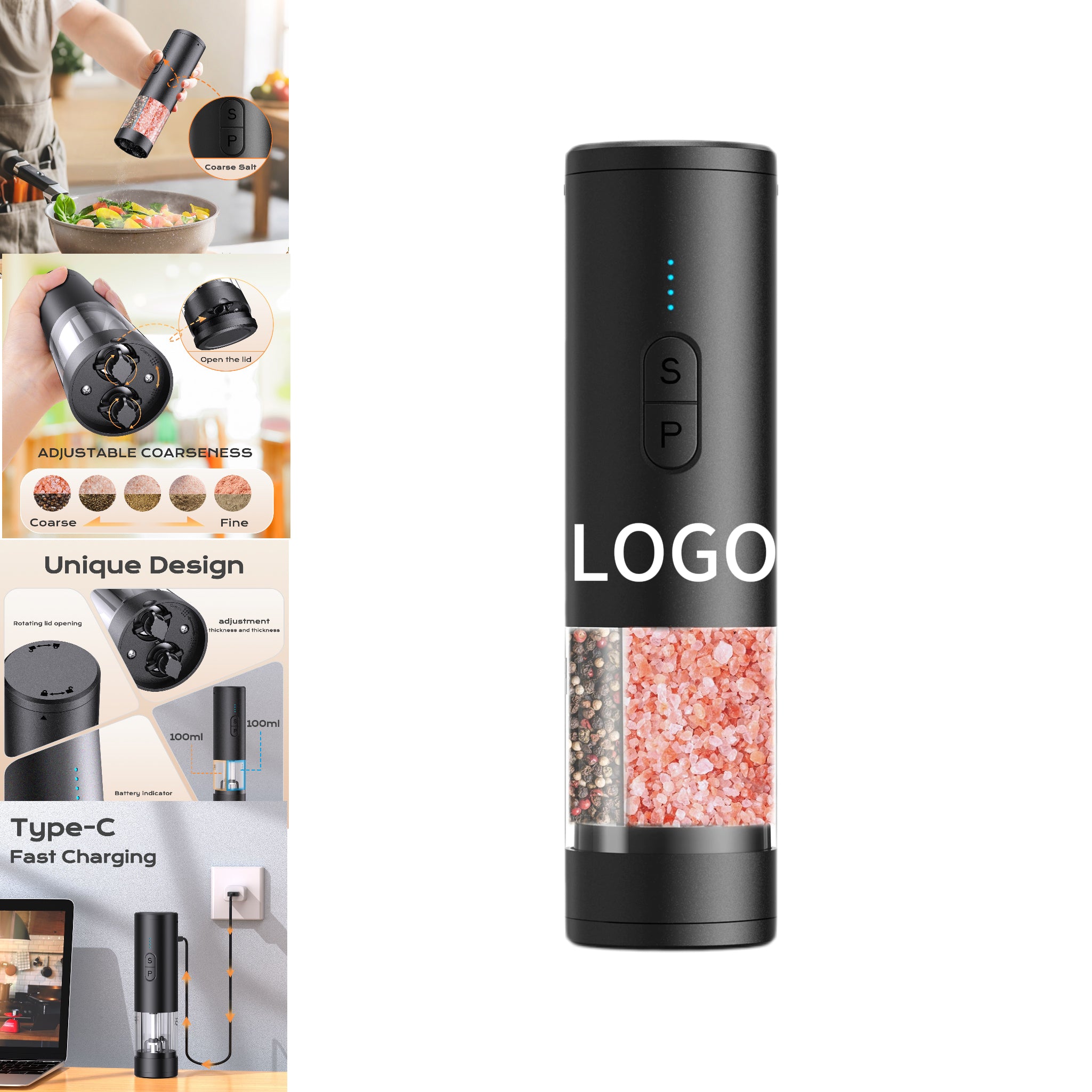 Electric Dual Salt And Pepper Grinder
