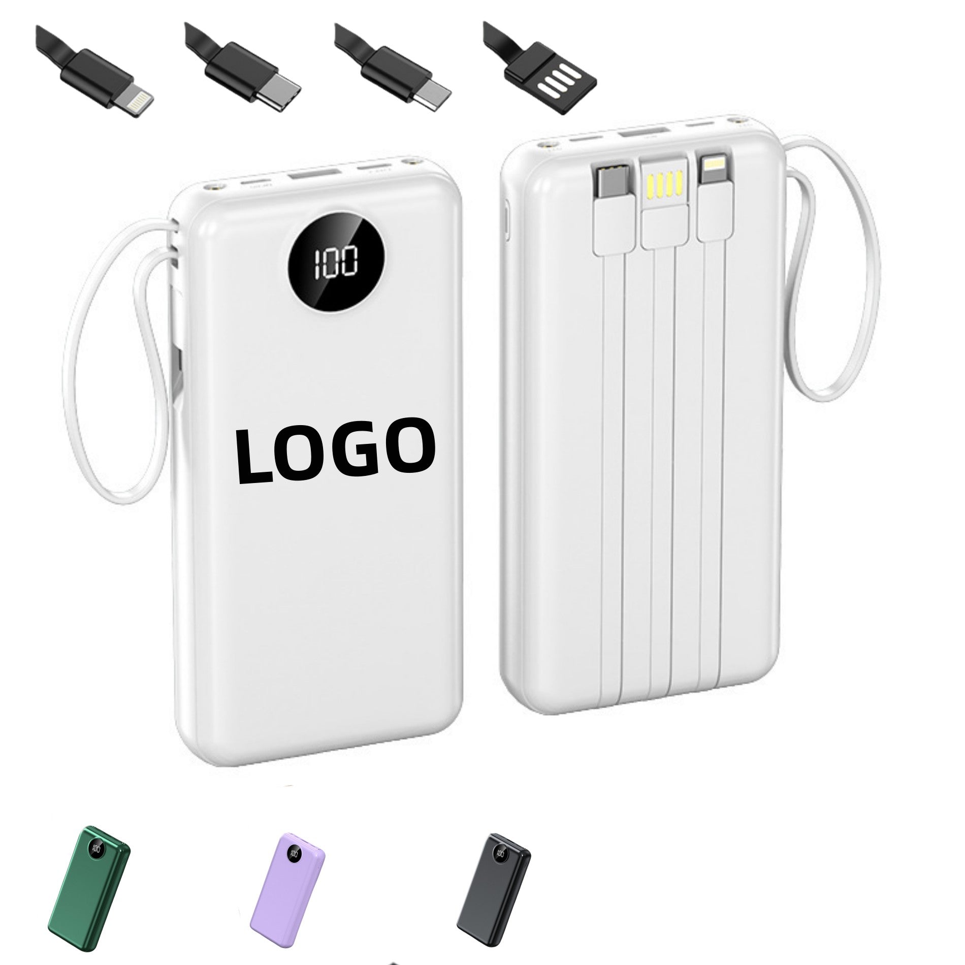 20000Mah Portable 4-Way Output Lcd Display Power Bank