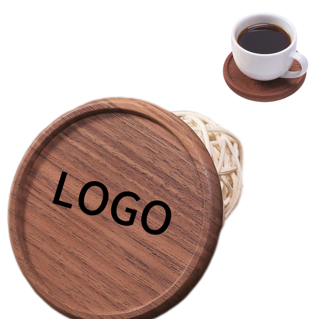 Wooden Round Grooved Coaster