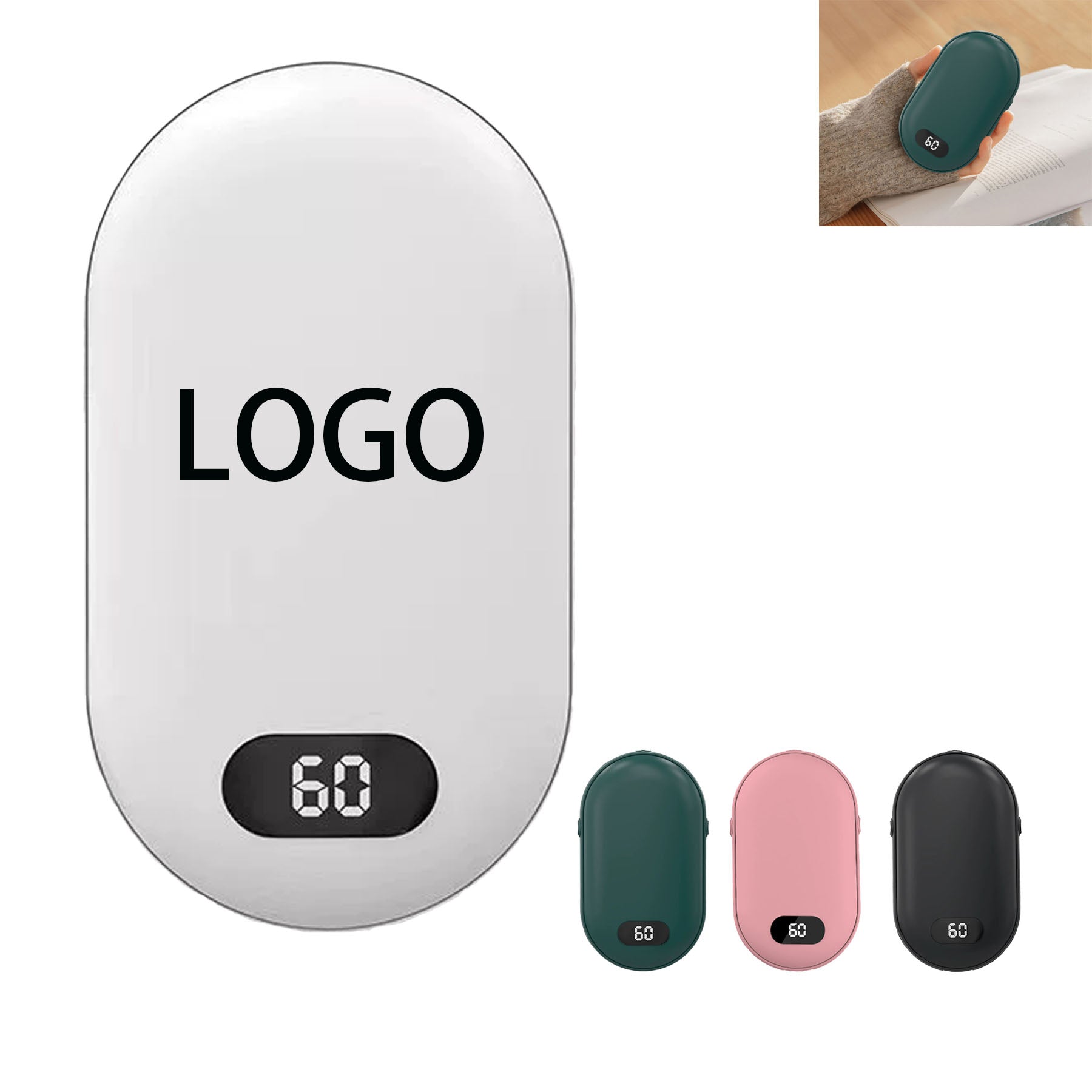 2400 Mah Hand Warmer Digital Readout Power Bank