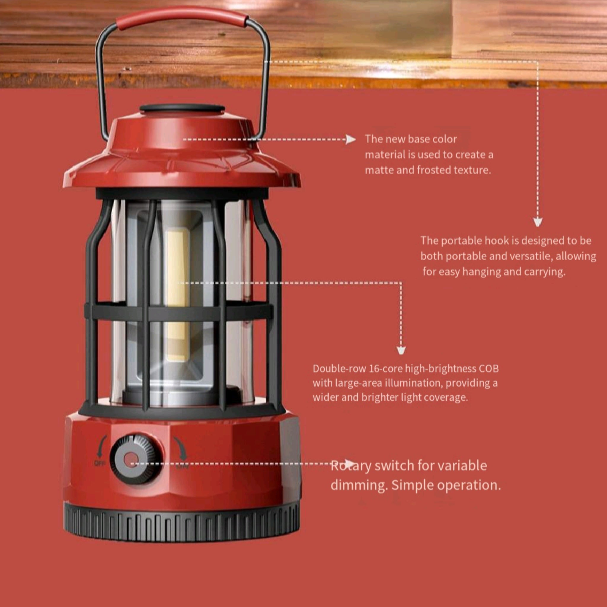 Rechargeable Vintage Lantern Portable Waterproof Tent Gift
