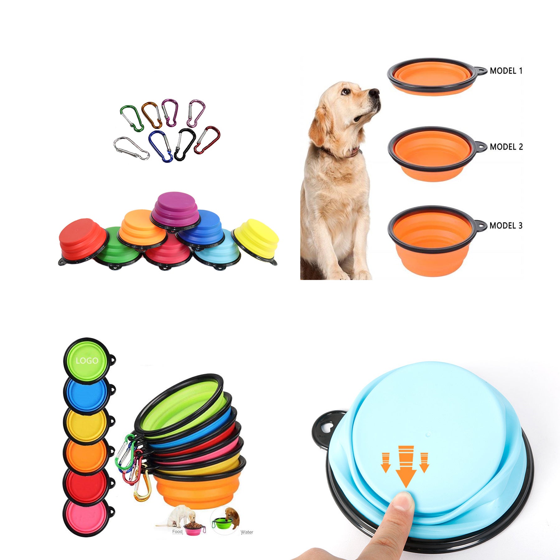 Collapsible Pet Bowl With Carabiner