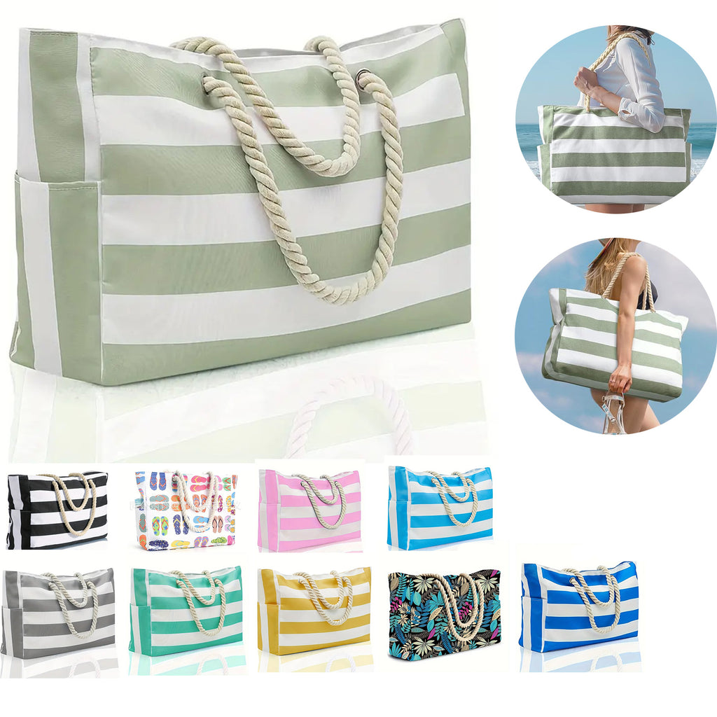 Waterproof Beach Tote Bag with Zipper
